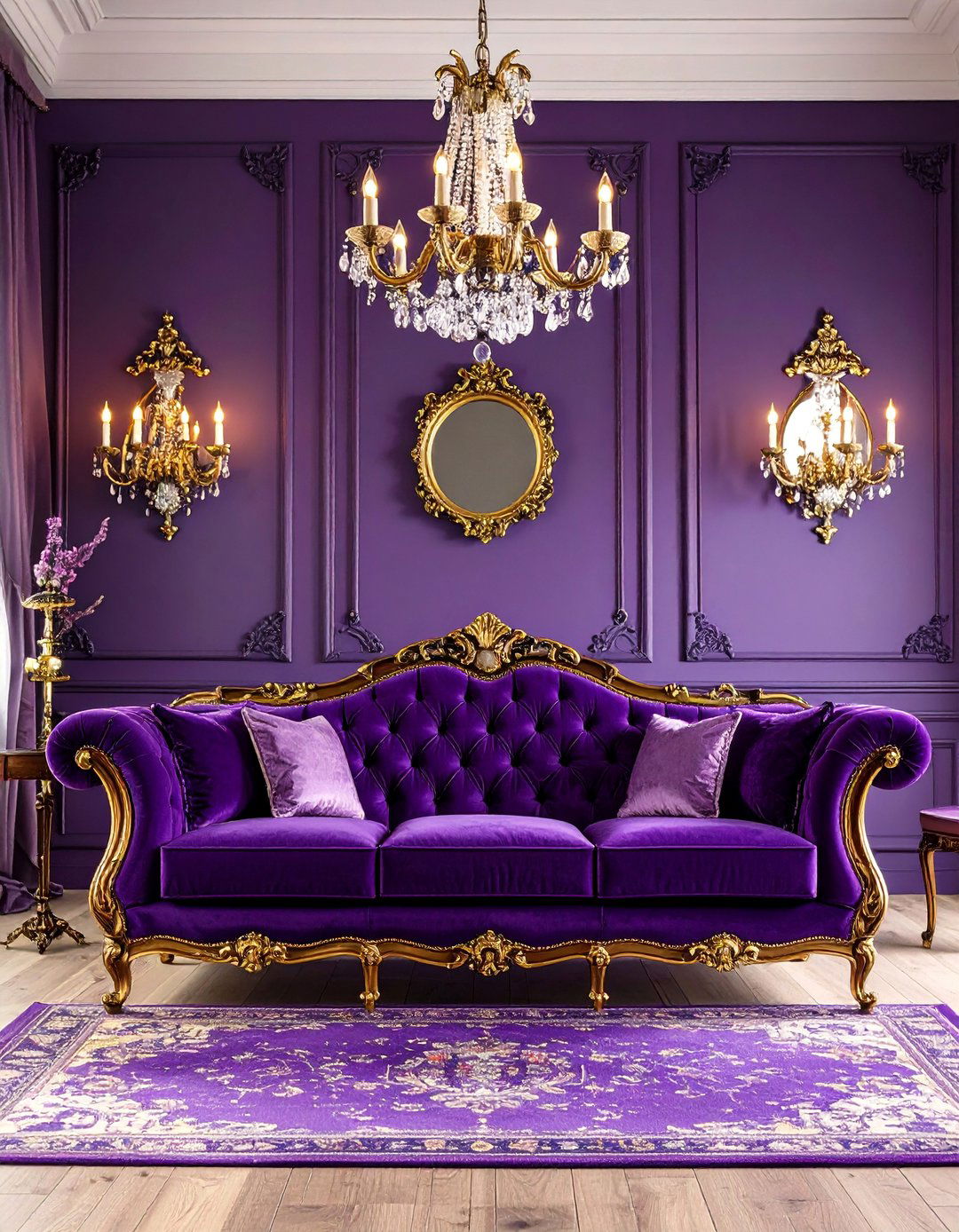 Purple Victorian Gothic Living Room - 25 Purple Living Room Ideas
