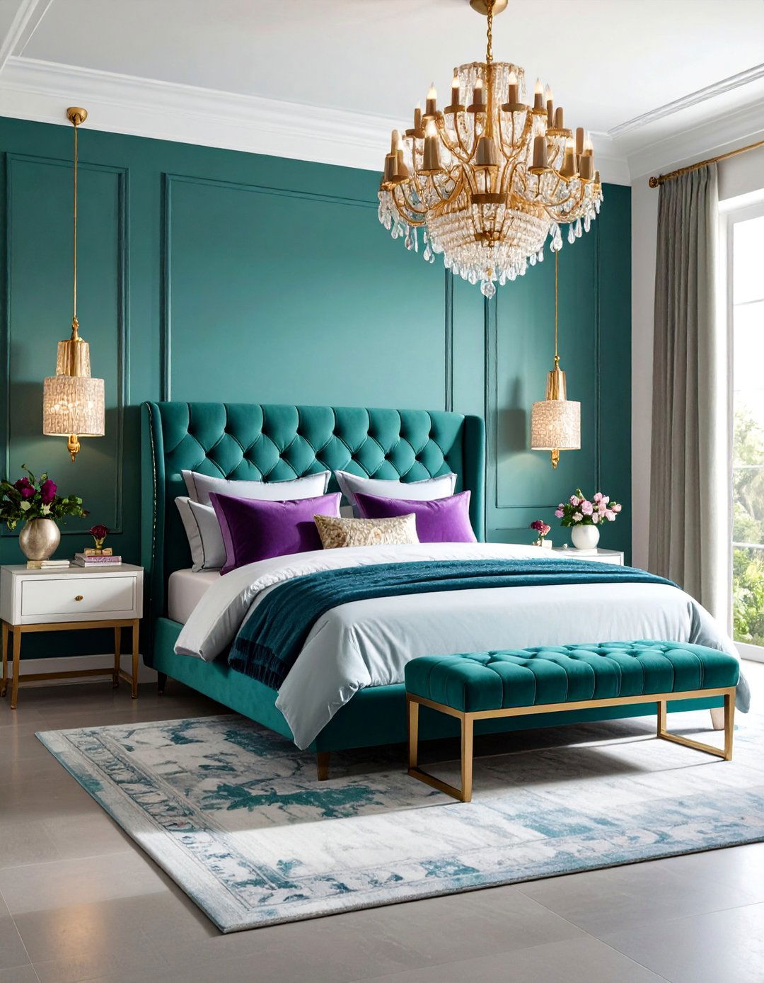 Purple and Jewel Tone Eclectic Bedroom - 25 Purple Bedroom Ideas