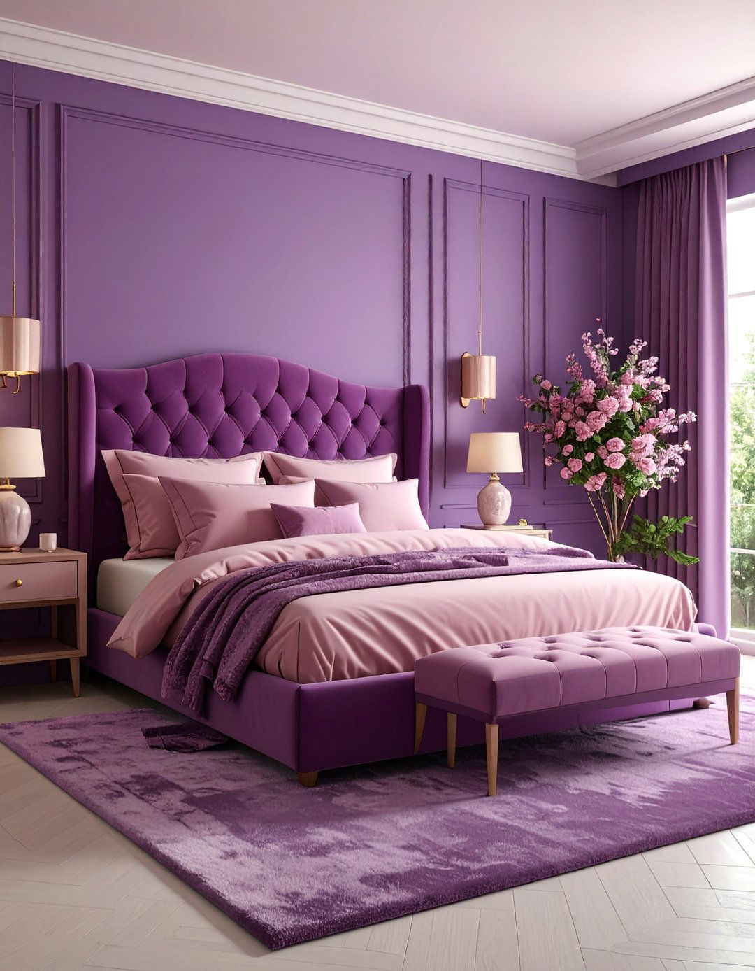 Purple and Pink Feminine Bedroom - 25 Purple Bedroom Ideas