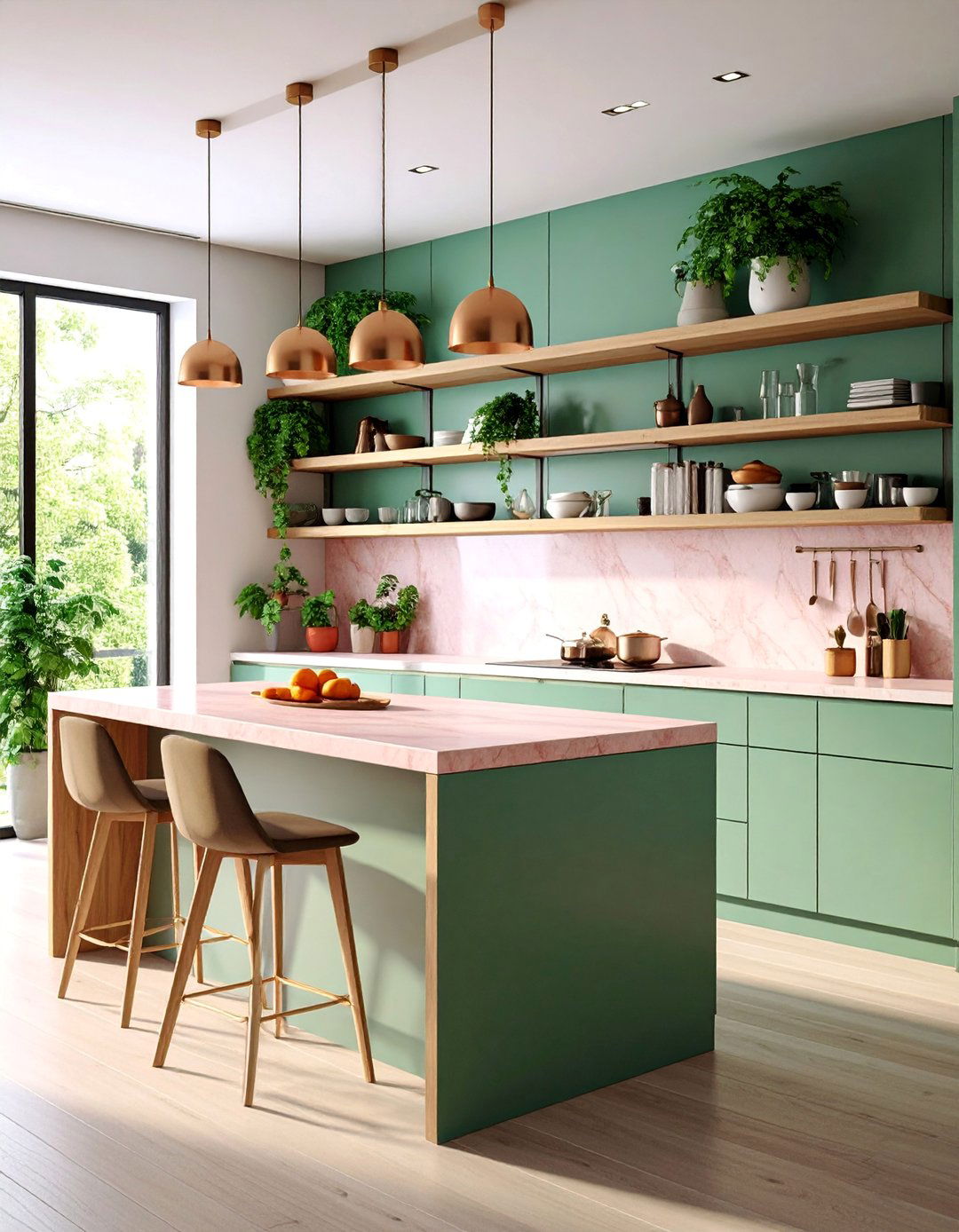 Quartz Floating Shelves with Integrated Storage - 25 Quartz Kitchen Countertops
