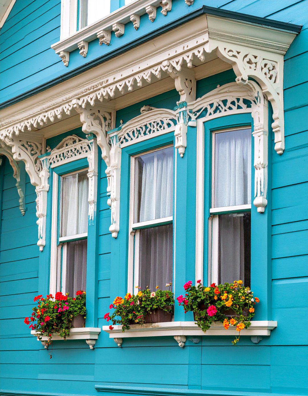 Queen Anne Window Trim with Elaborate Gingerbread - 25 Exterior Window Trim Ideas