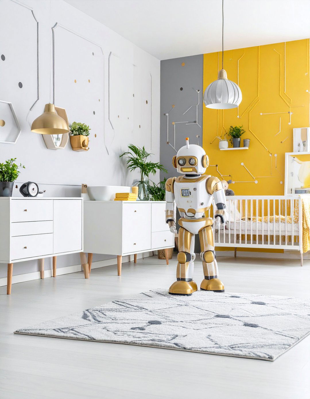 R D and C PO Droid Workshop Theme - 25 Star Wars Nursery Ideas