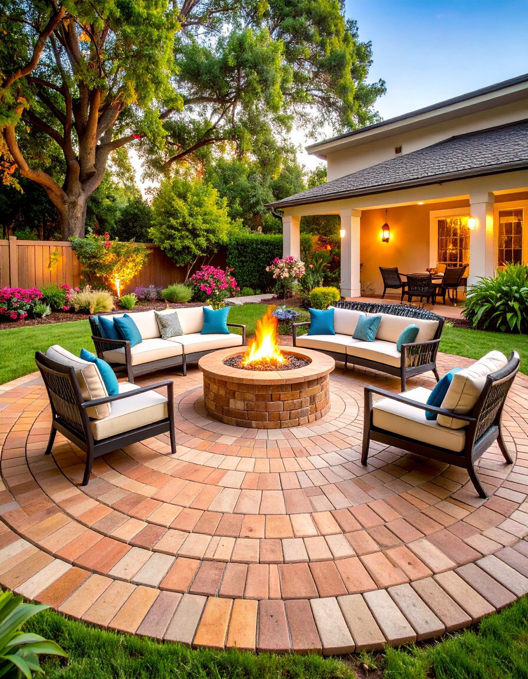 Radial Spoke Brick Patio - 25 Brick Patio Ideas