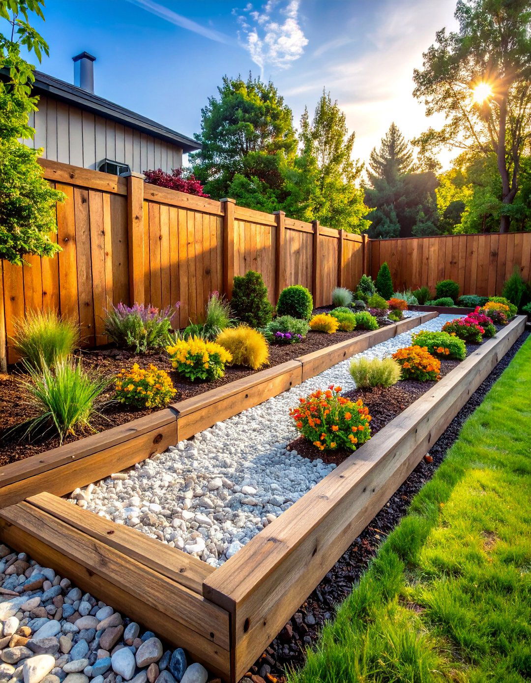 Railroad Tie Mulch Borders - 25 Mulch Edging Ideas