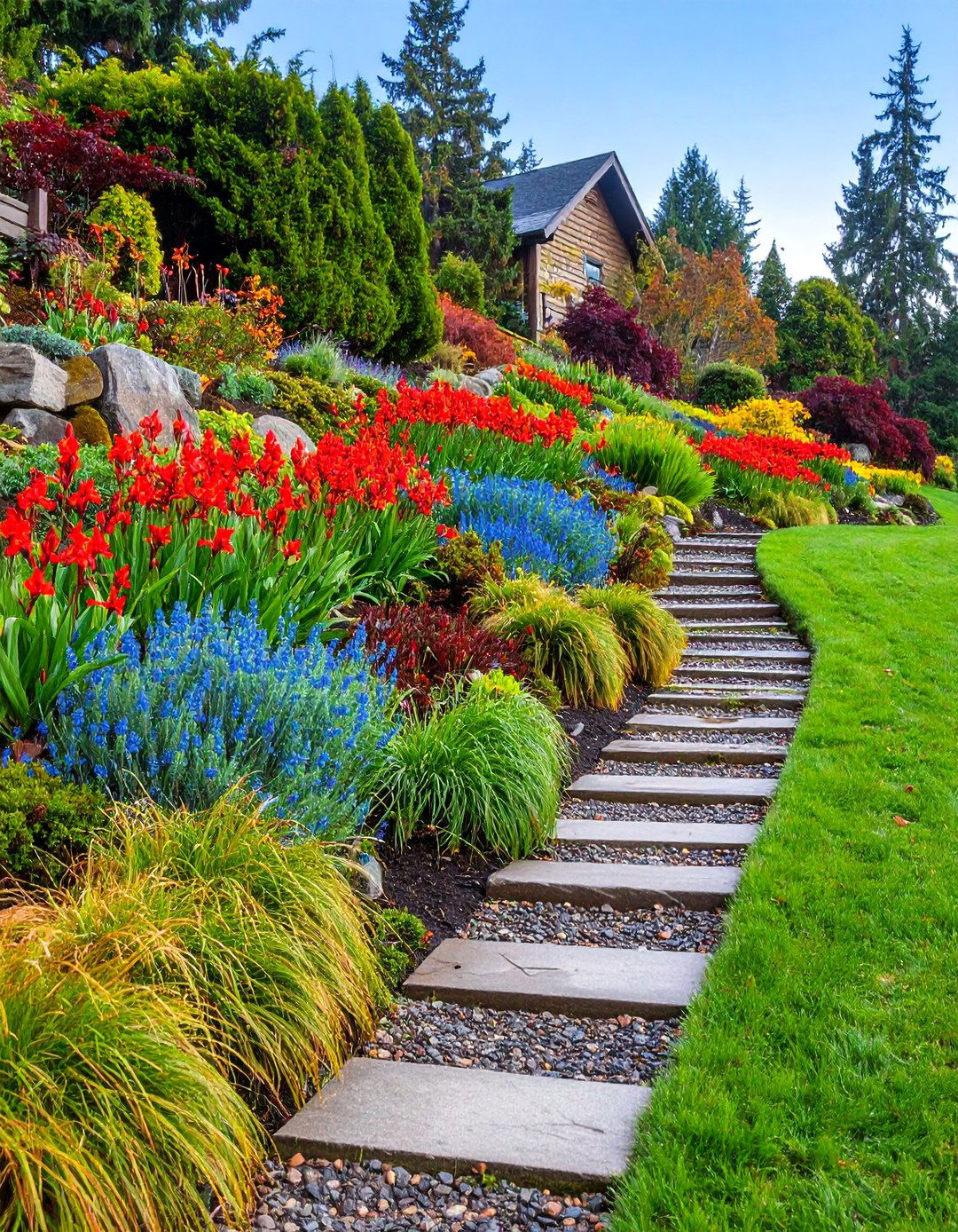 Rain Garden Slope Integration - 25 Sloped Garden Ideas