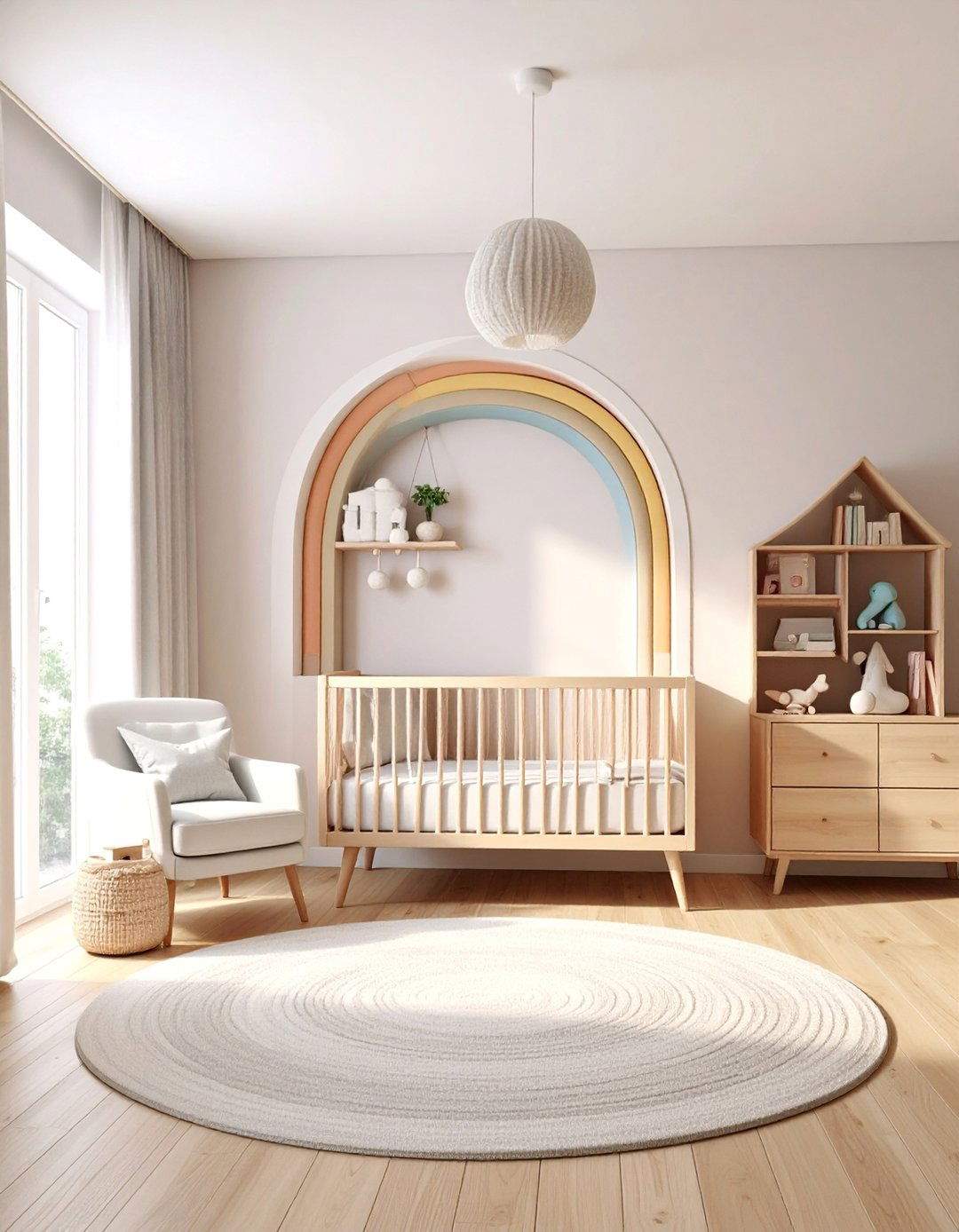 Rainbow Accent Baby Girl Nursery - 25 Baby Girl Nursery Ideas