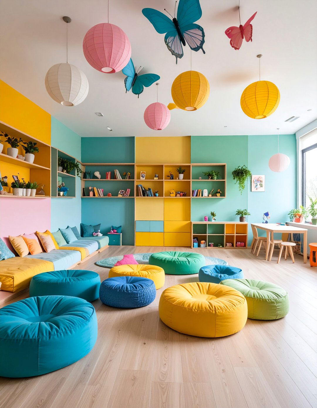 Rainbow Butterfly Playroom with Vibrant Colors - 25 Butterfly-themed Room Ideas