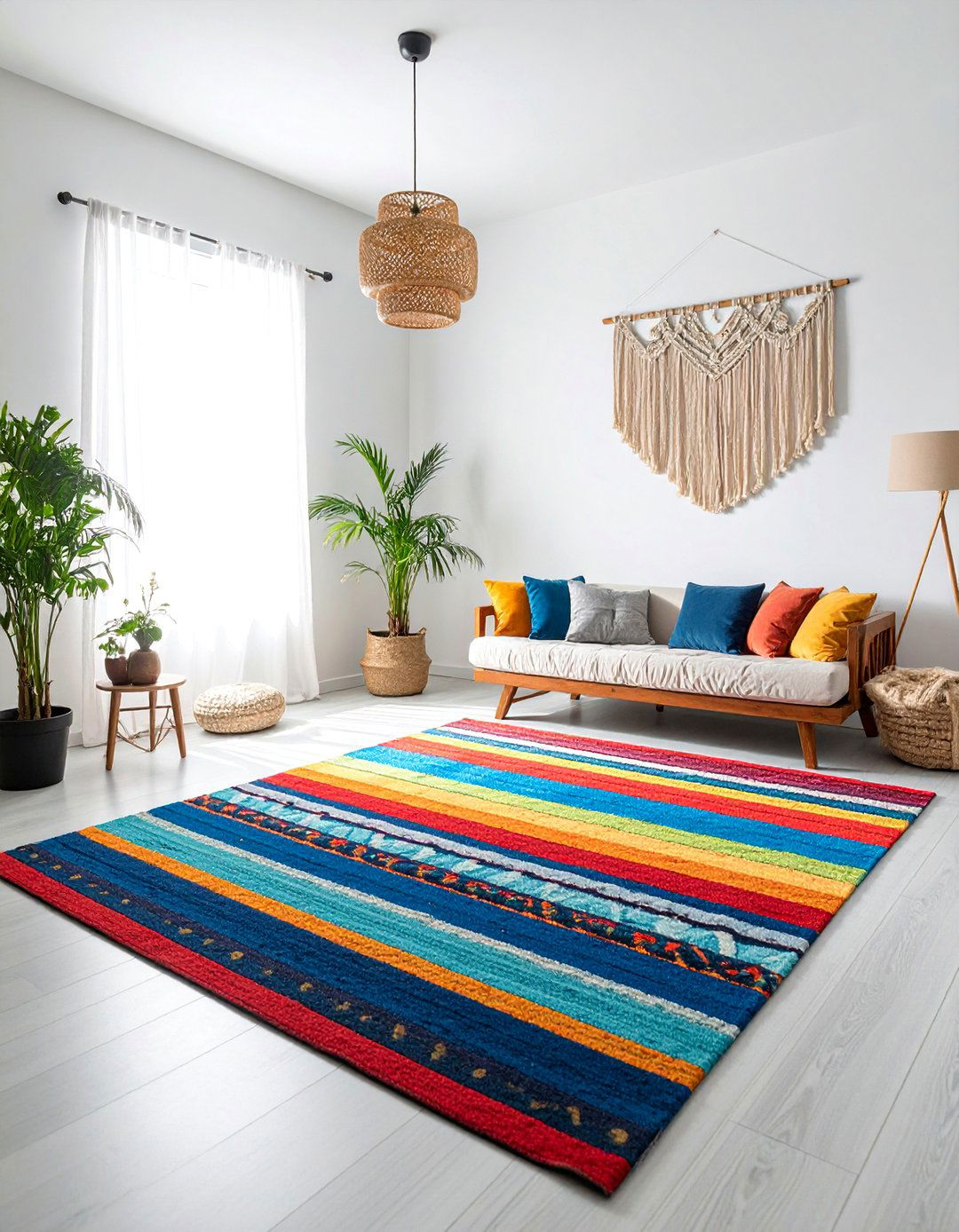 Rainbow Multicolor Festival Boho Rug - 25 Boho Rug Ideas