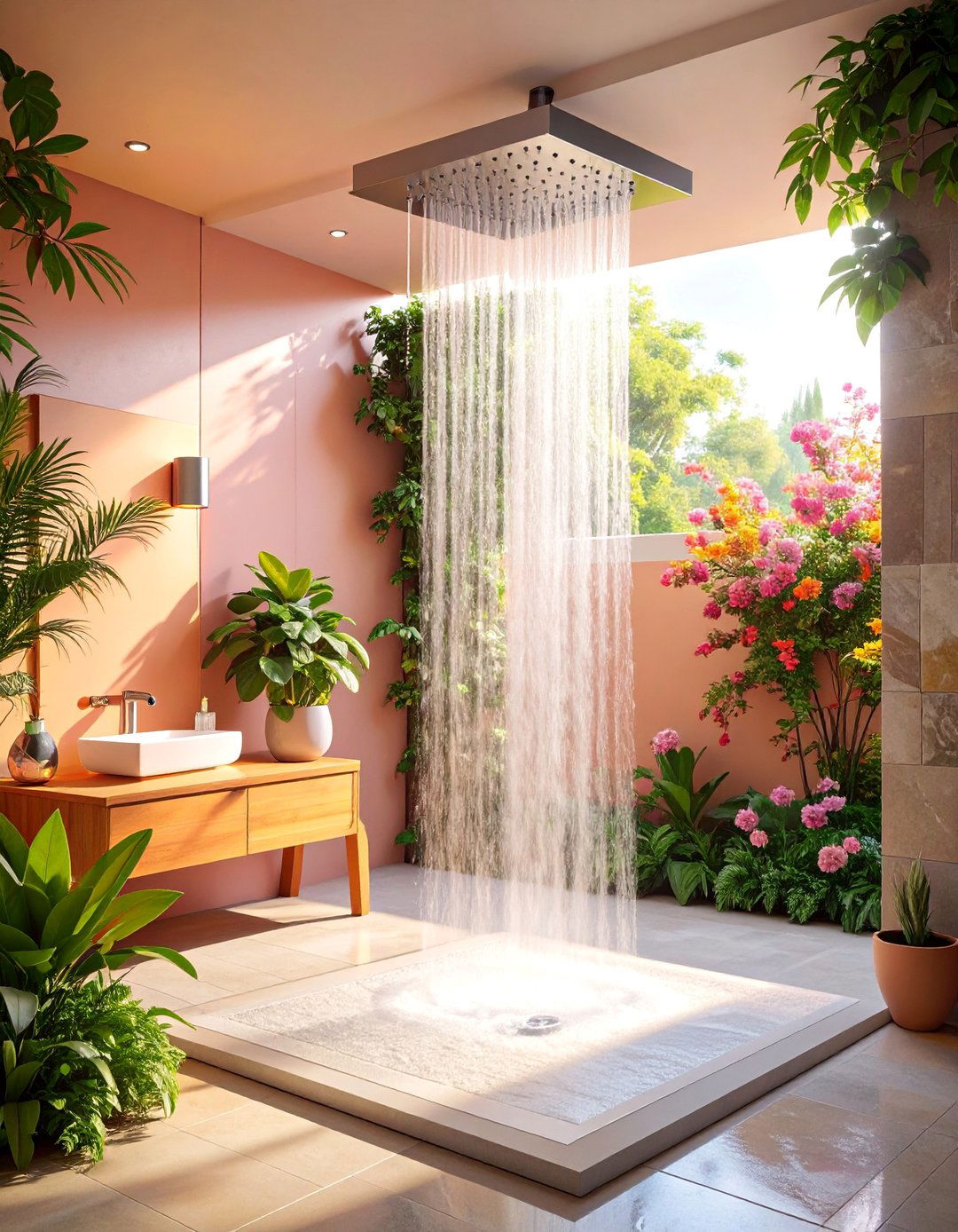 Rainfall Shower with Multiple Body Jets - 25 luxury bathroom ideas