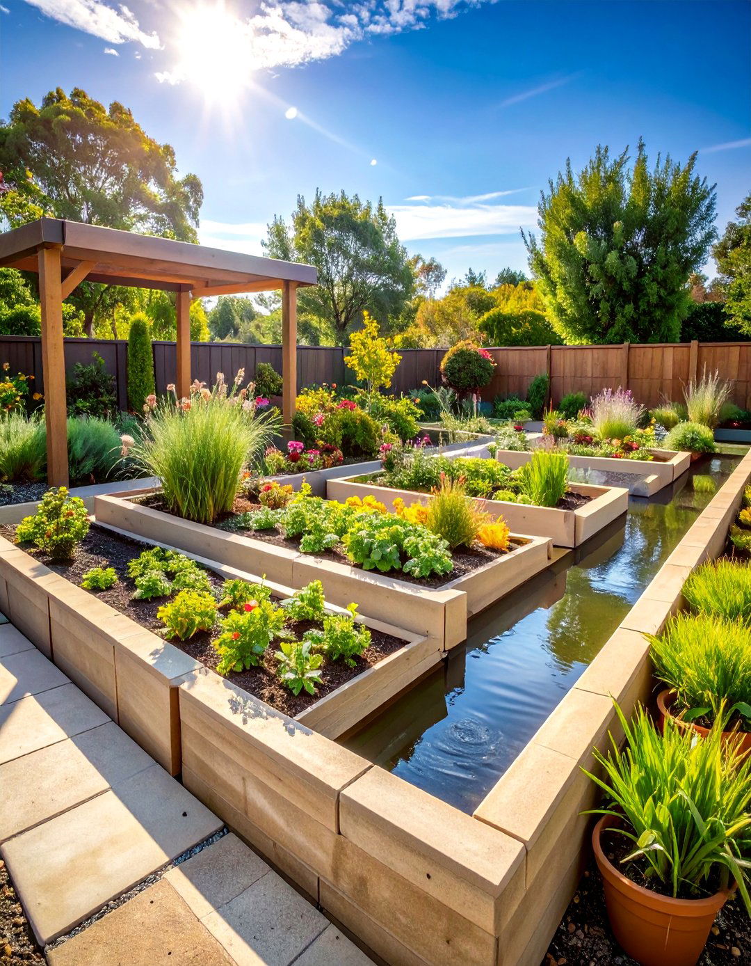 Rainwater Collection Garden System - 25 Cinder Block Garden Ideas