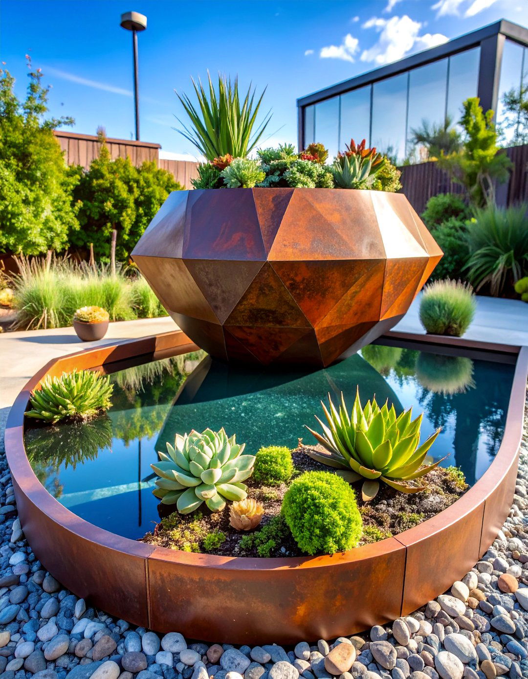 Raised Corten Steel Contemporary Pool - 25 Small Garden Reflecting Pool Ideas