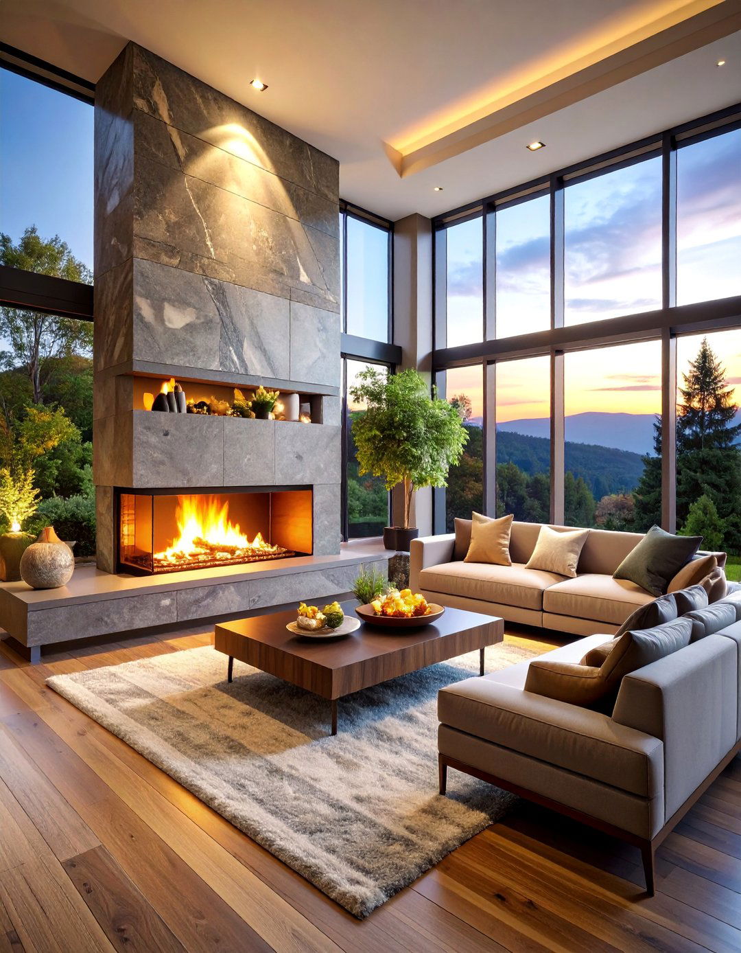 Raised Hearth Log Burner with Multi Level Design - 25 Log Burner Ideas