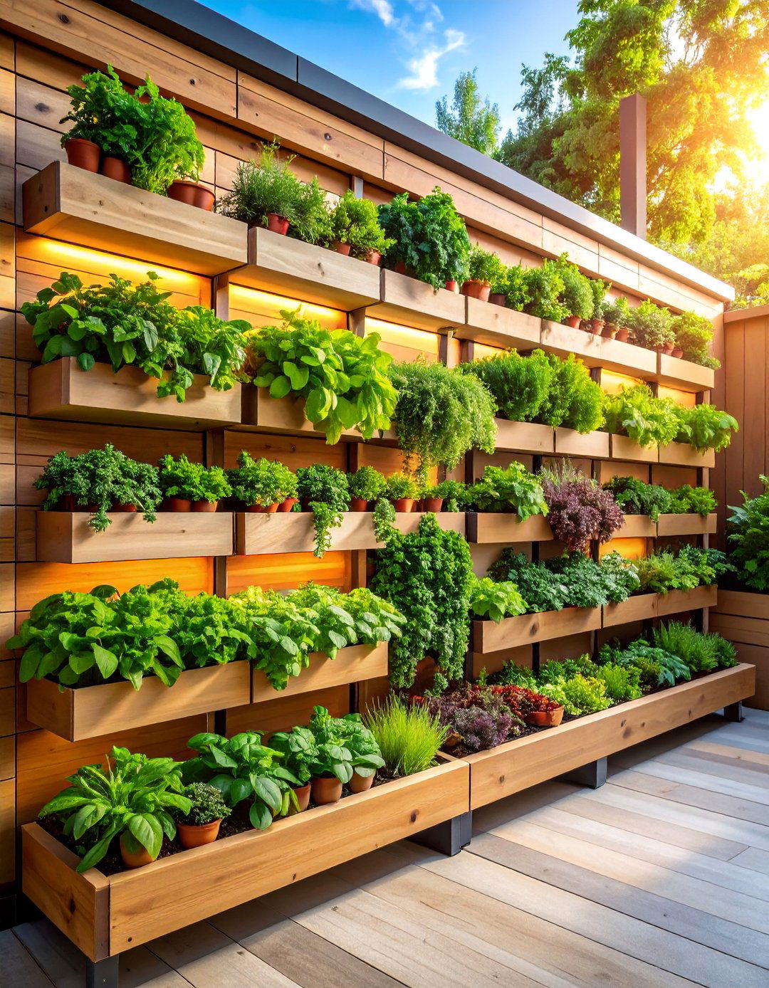 Raised Herb Garden Wall System - 25 Outdoor Wall Decor Ideas