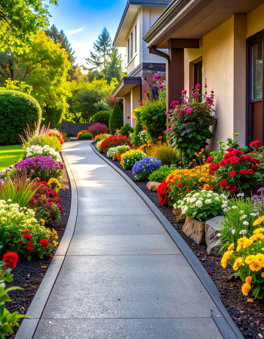 Raised Planter Asphalt Walkway - 25 Asphalt Walkway Ideas