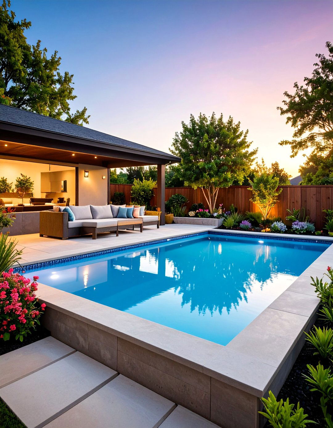 Raised Pool with Retaining Wall Seating - 25 Small Pool Ideas