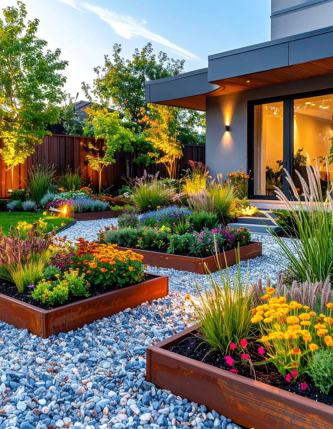 Raised Steel Edged Gravel Garden - 25 Gravel Garden Ideas