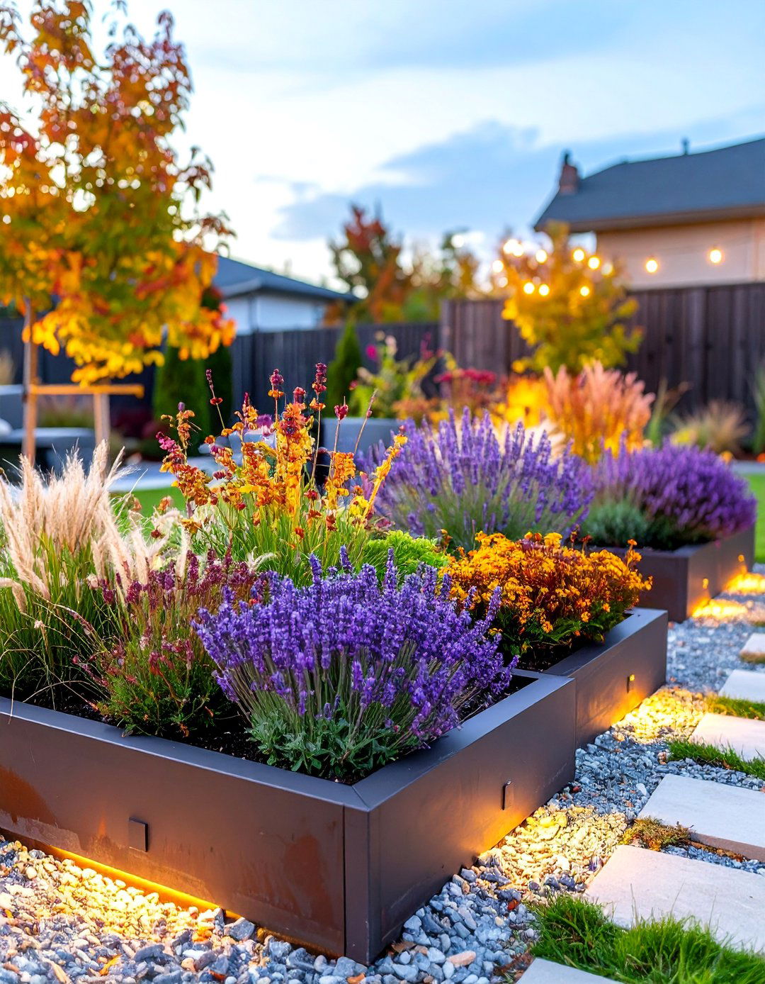 Raised Steel Planter Modern Garden - 25 Front Yard Texas Flower Bed Ideas