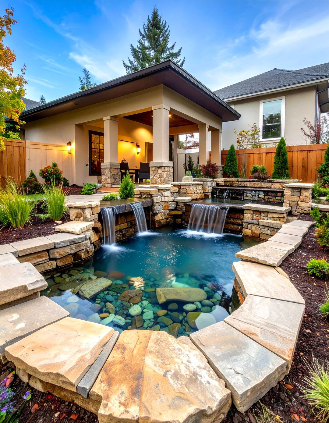 Raised Stone Backyard Pond - 25 Backyard Pond Ideas