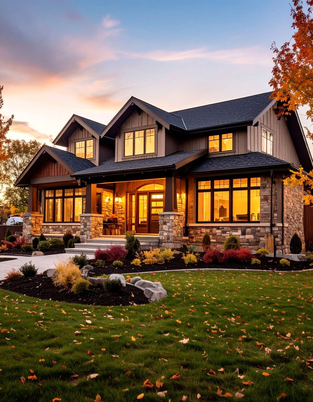 Ranch House with Stone Foundation Wainscoting - 25 Brick Houses With Stone Accents