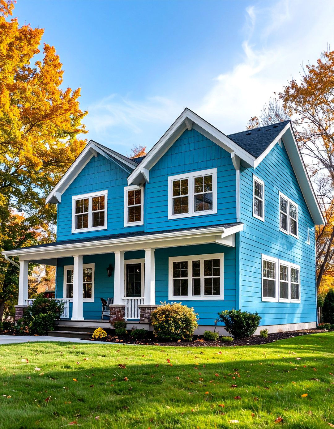 Ranch Style Light Blue Horizontal Siding - 25 light blue house exterior ideas
