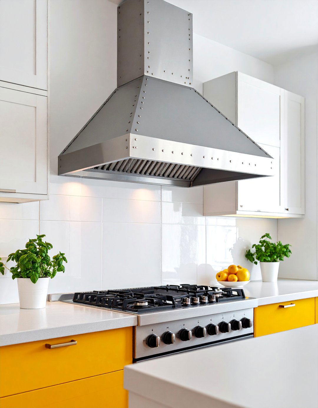 Range Hood with Metal Strapping and Rivet Details - 25 Range Hood Ideas