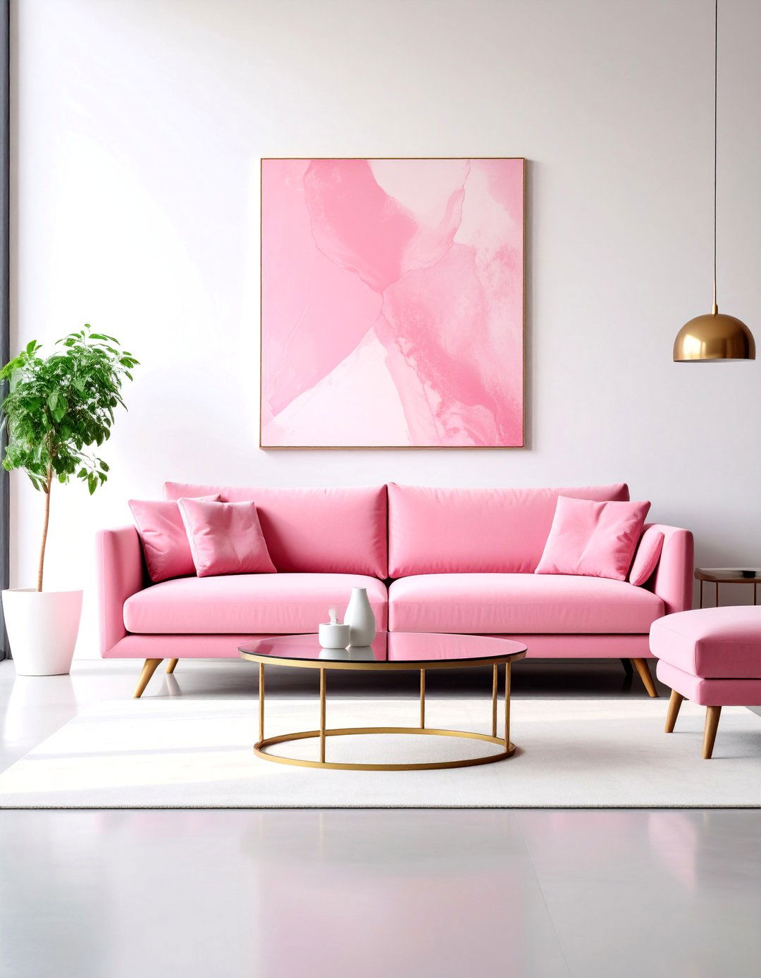 Raspberry Pink Sofa with Modern Minimalism - 25 Pink Couch Living Room Ideas