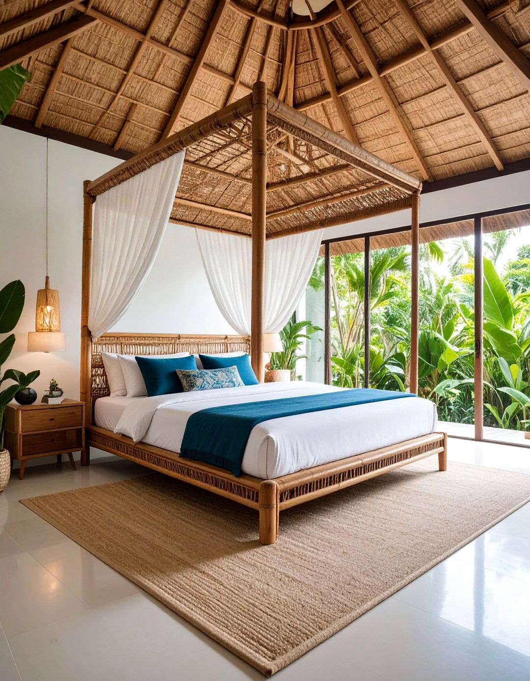 Rattan Canopy Frame for Four Poster Bed Conversion - 25 rattan bedroom furniture ideas
