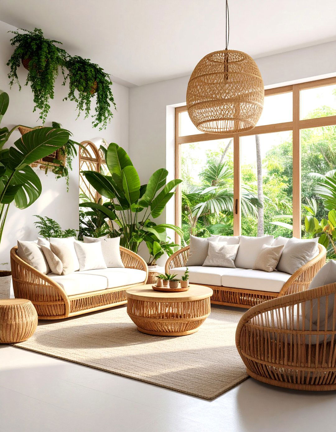 Rattan and Wicker Living Room - 25 Preppy Living Room Ideas