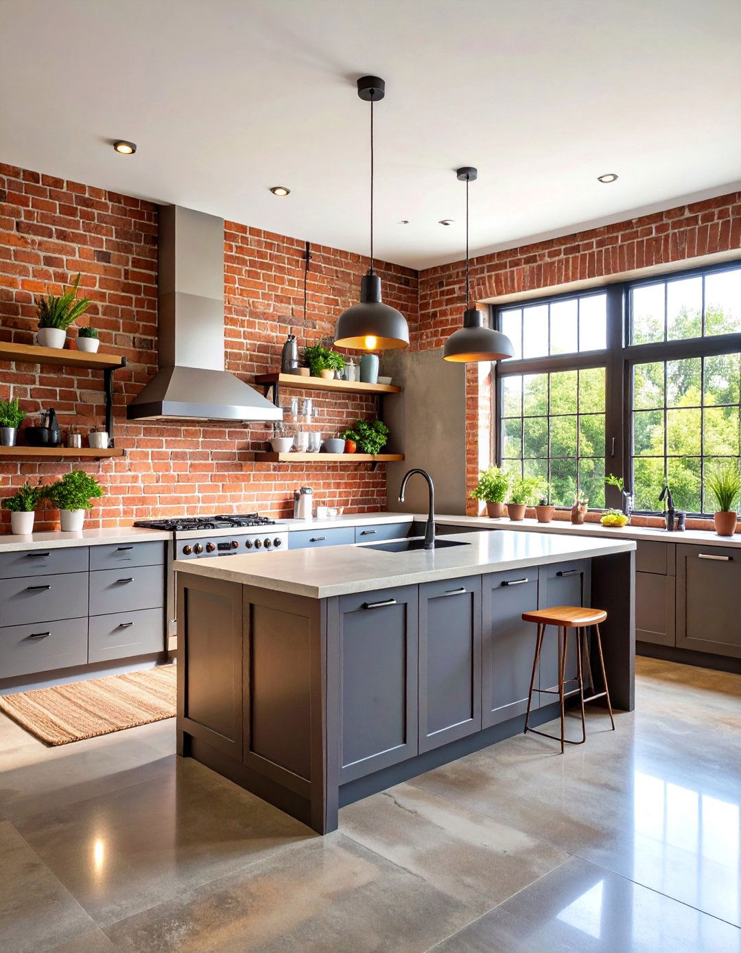Raw Brick and Steel Kitchen Design - 25 Brutalist Interior Design Ideas