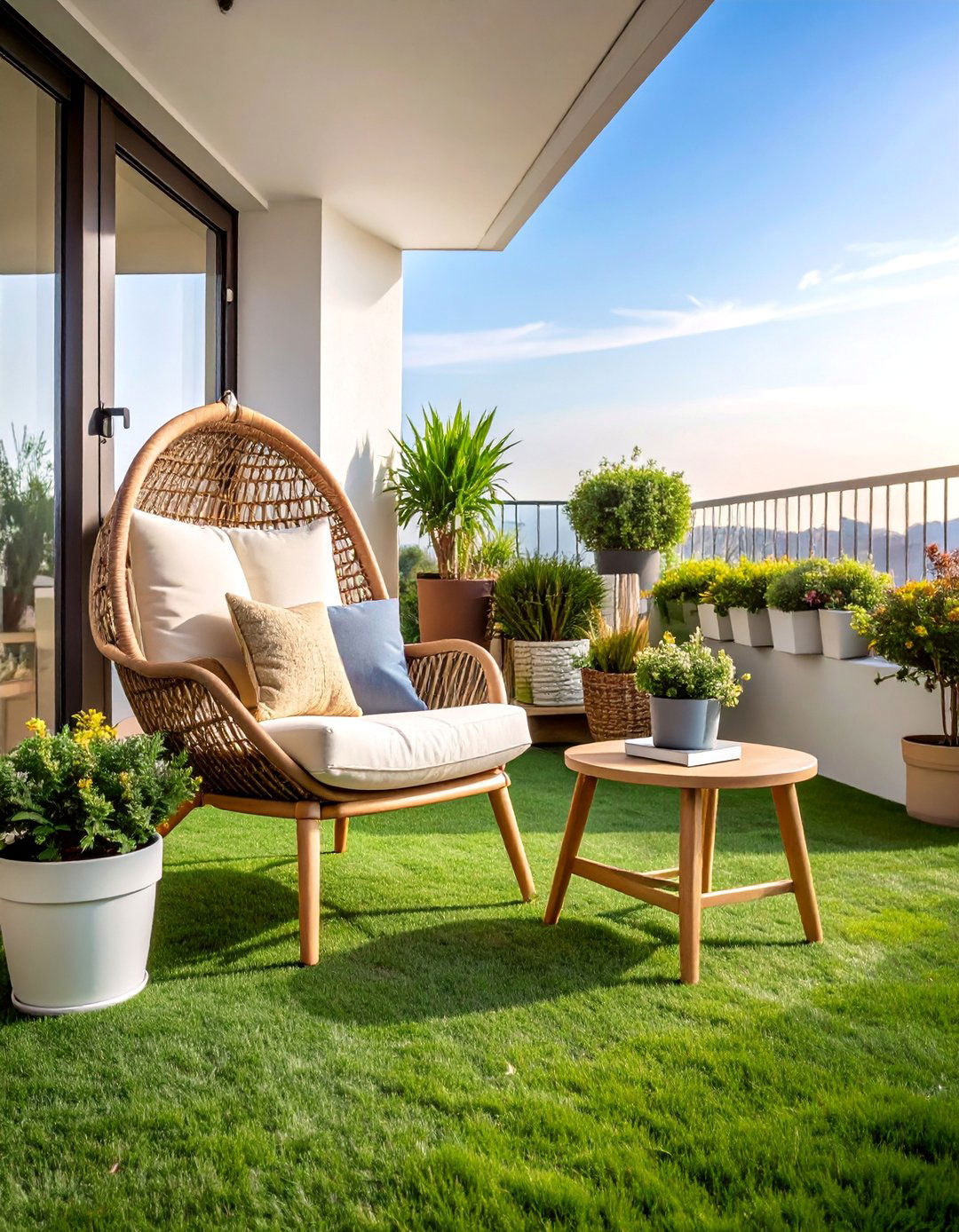 Reading Nook Artificial Grass Sanctuary - 25 Artificial Grass Balcony Design