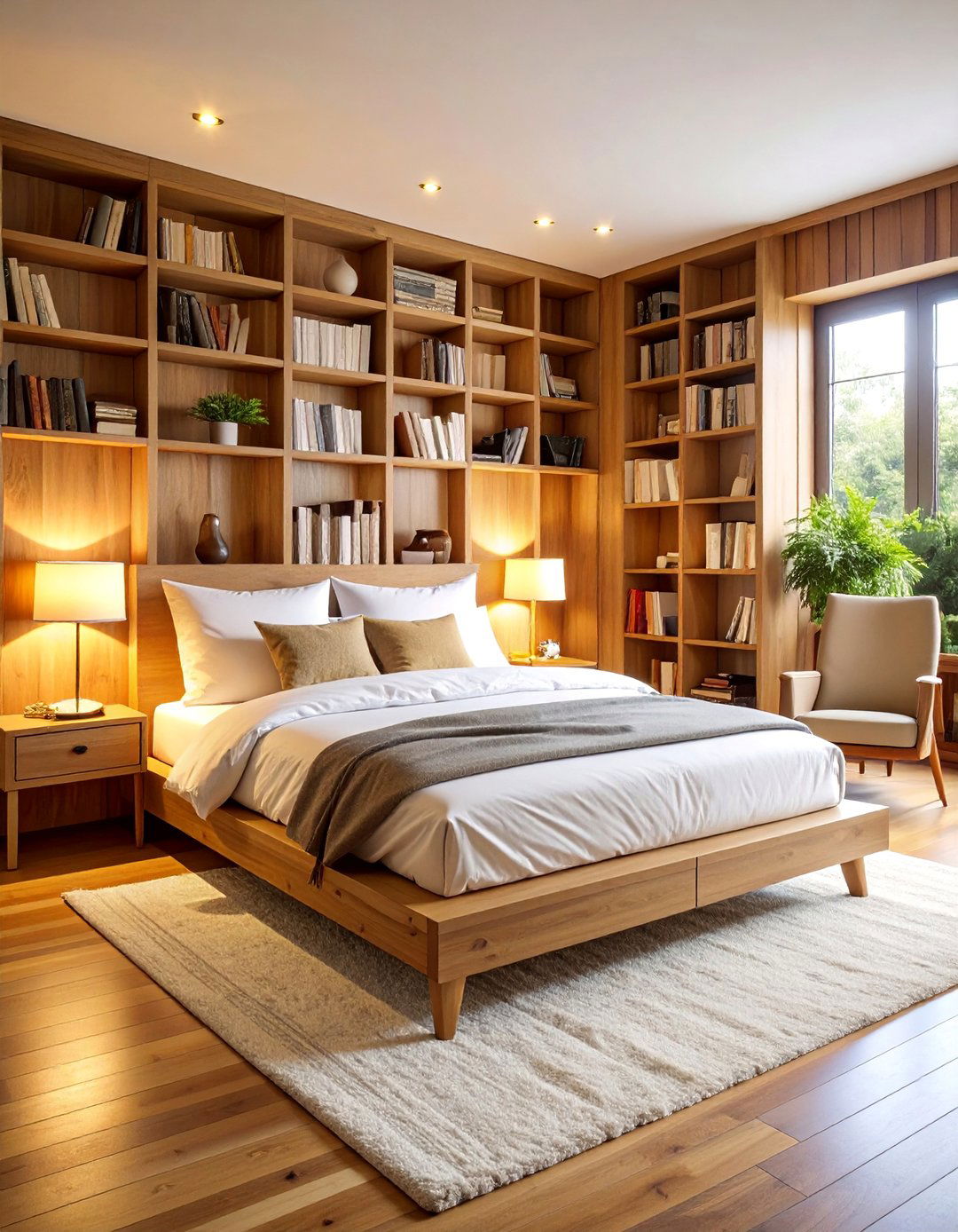 Reading Nook Bed with Built In Bookshelf Walls - 25 Bed Nook Ideas