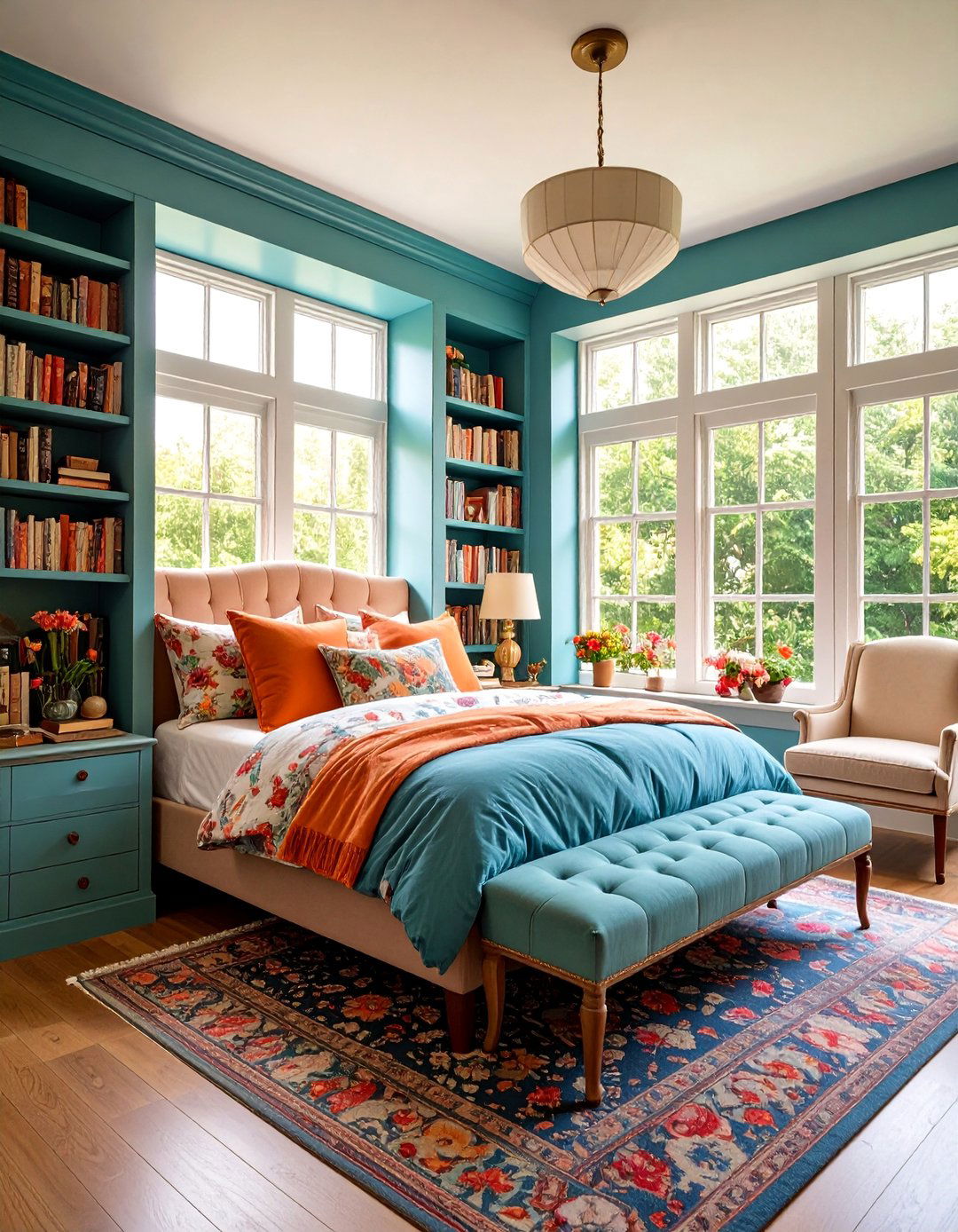 Reading Nook Bedroom with Built in Seating and Vintage Books - 25 Shabby Chic Bedroom Ideas
