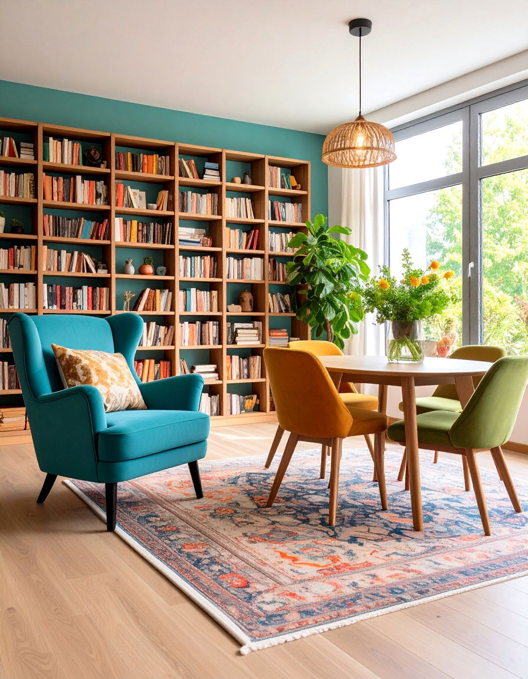 Reading Nook Dining Room with Cozy Seating Areas - 25 Library Dining Room Combo Ideas