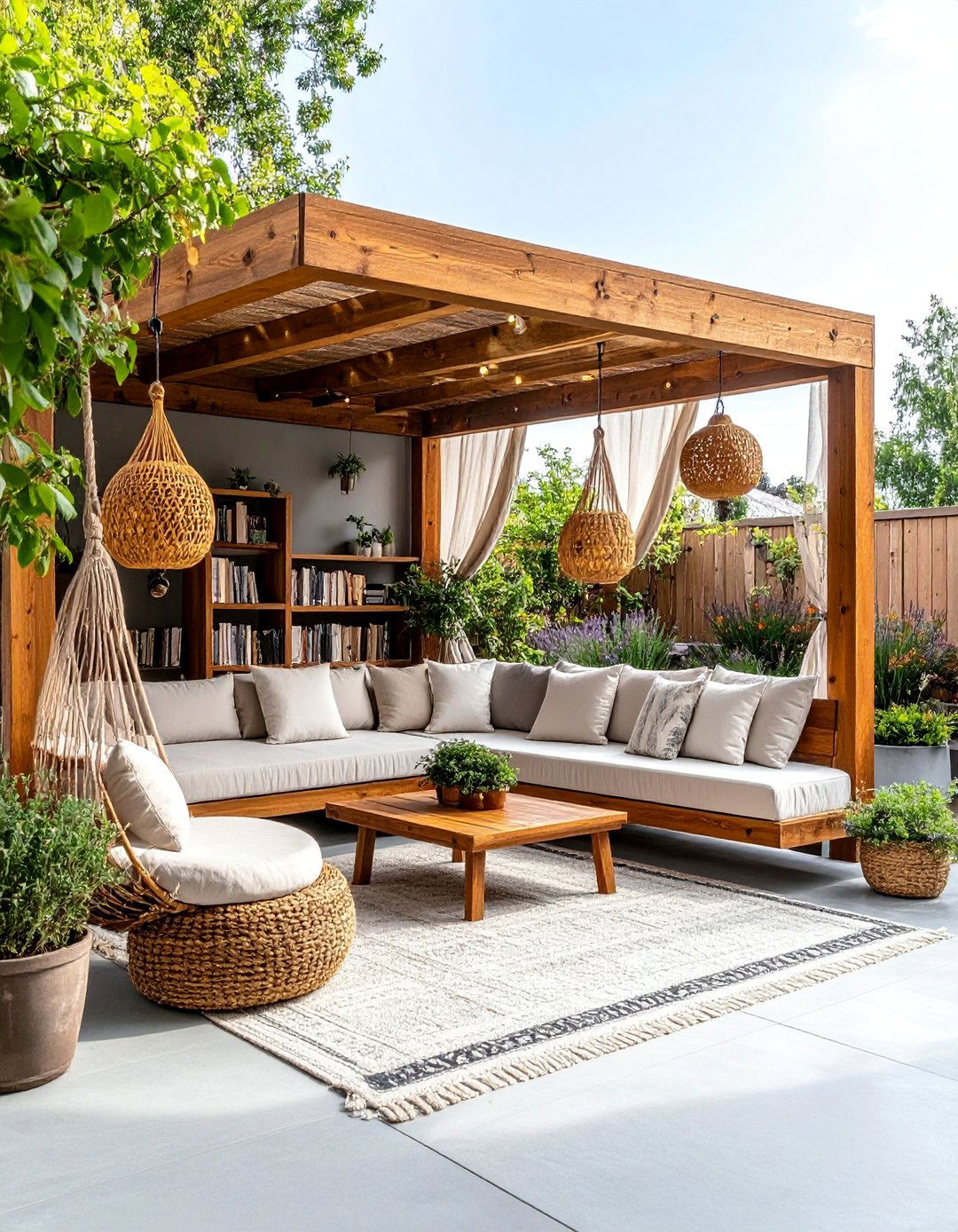 Reading Nook Garden Library with Comfortable Seating - 25 Backyard Ideas for Kids