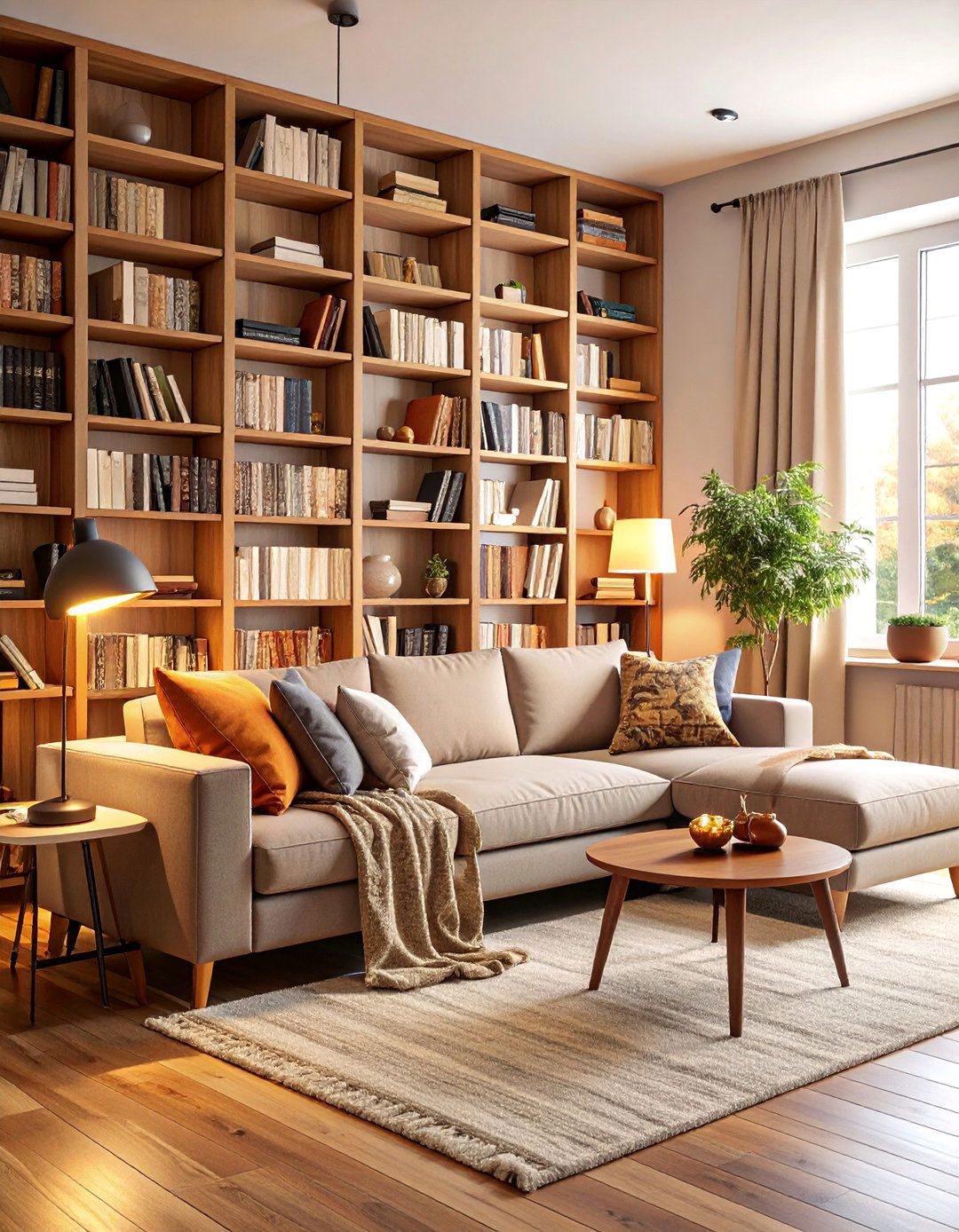 Reading Nook Living Room with Built In Bookshelves - 25 Pottery Barn Living Room Ideas