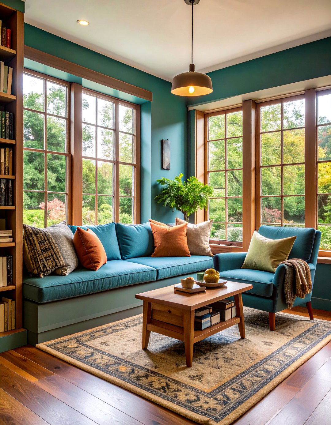 Reading Nook Living Room with Built in Seating and Task Lighting - 25 Cozy Living Room Ideas