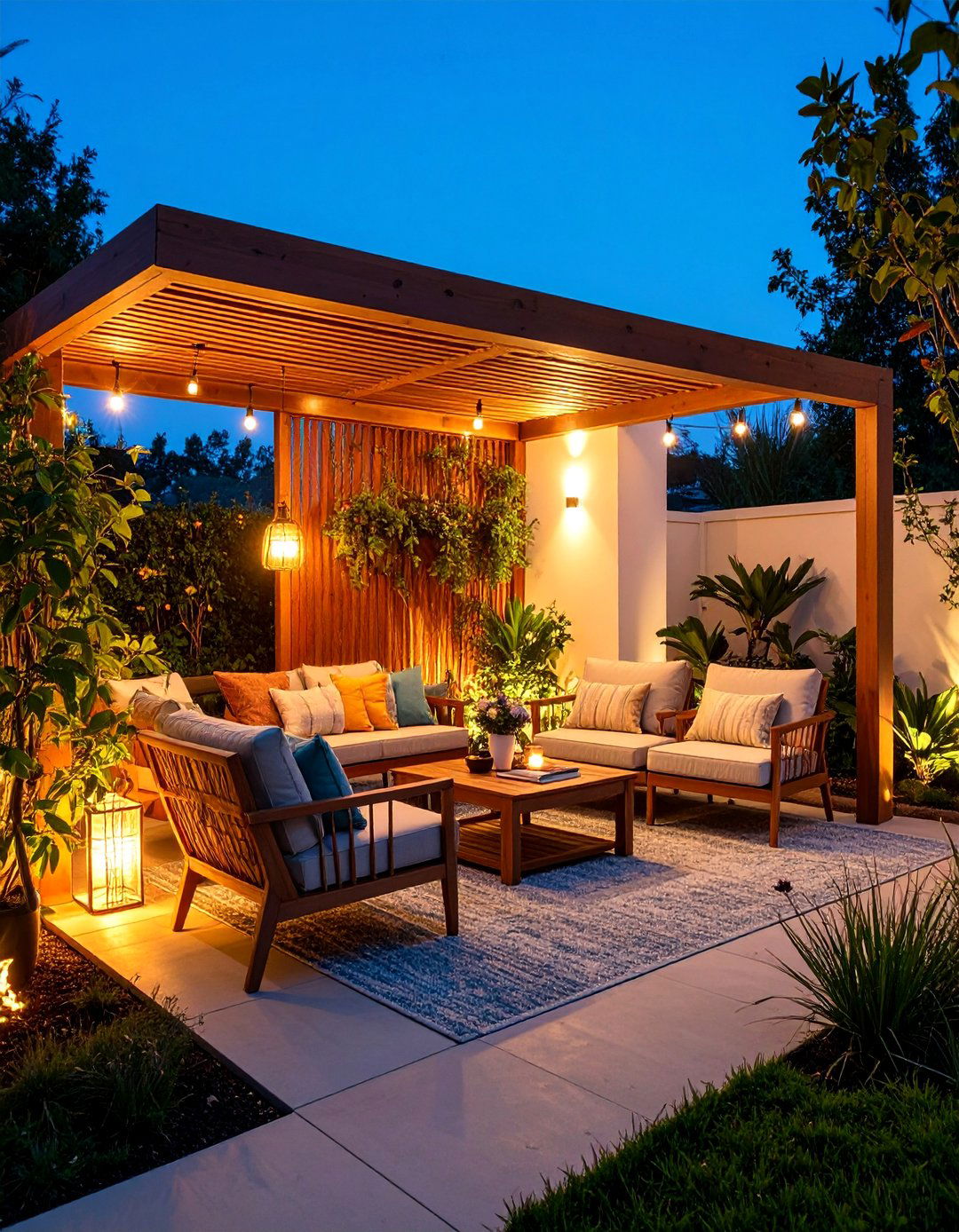 Reading Nook Patio with Privacy Screens - 25 Mid-century Modern Patio Ideas