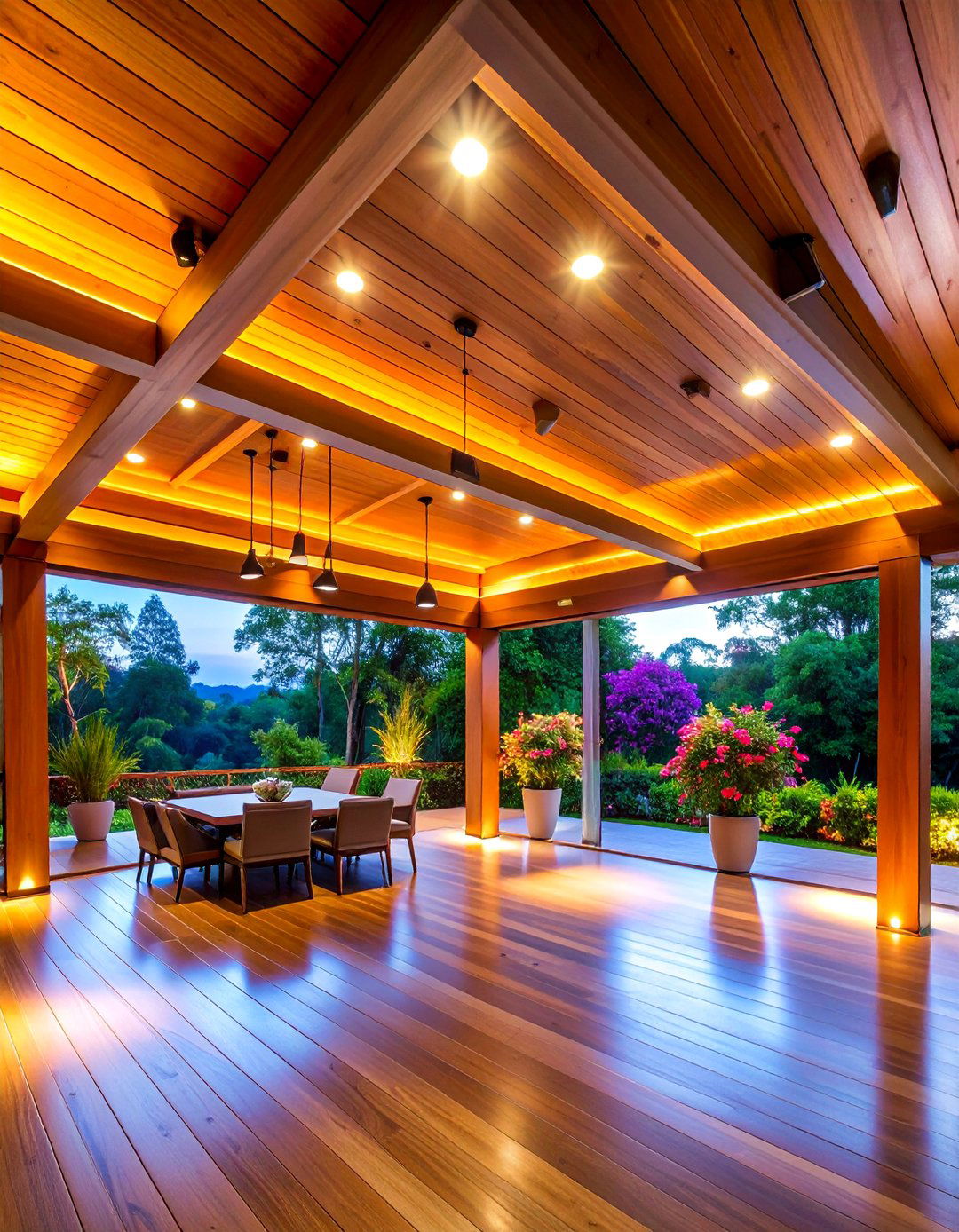 Recessed Ceiling Spotlight Array - 25 Gazebo Lighting Ideas