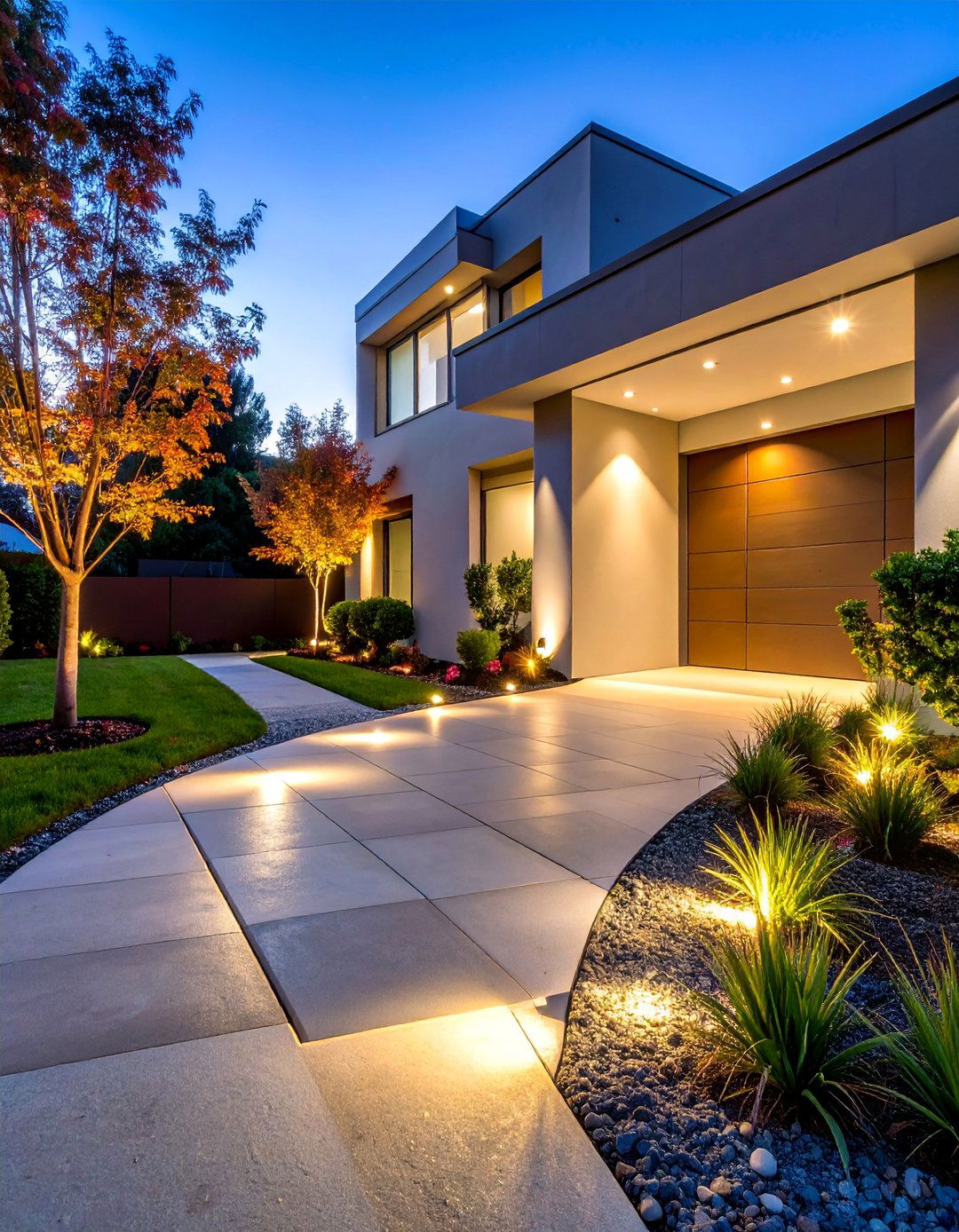 Recessed Ground Driveway Lighting System - 25 Driveway Lighting Ideas