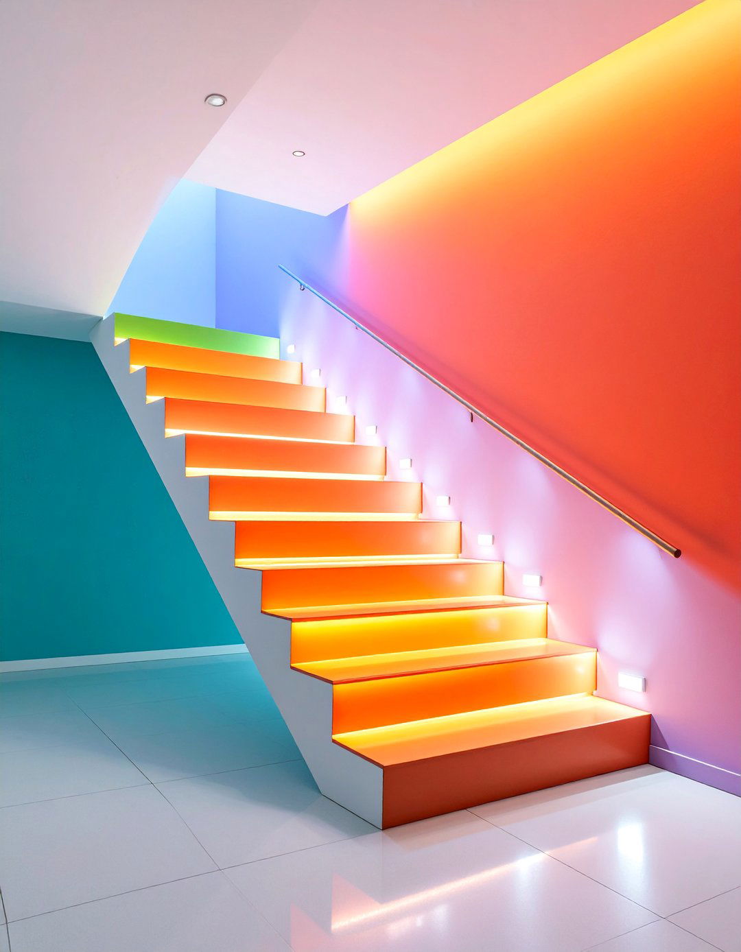 Recessed Staircase Lighting with Wall Integration - 25 Staircase Lighting Ideas