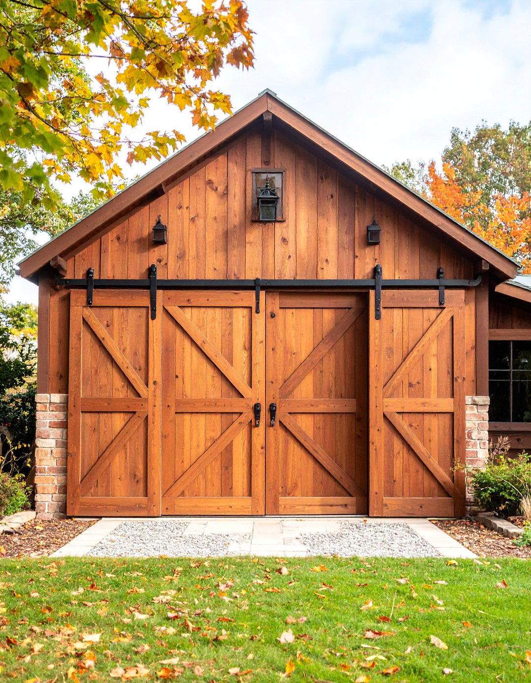 Reclaimed Barn Door with Modern Hardware - 25 Rustic Front Door Ideas