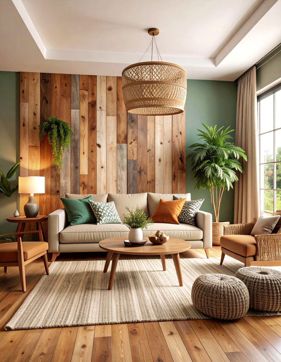Reclaimed Barn Wood Accent Wall with Horizontal Planks - 25 Rustic Wall Decor Ideas