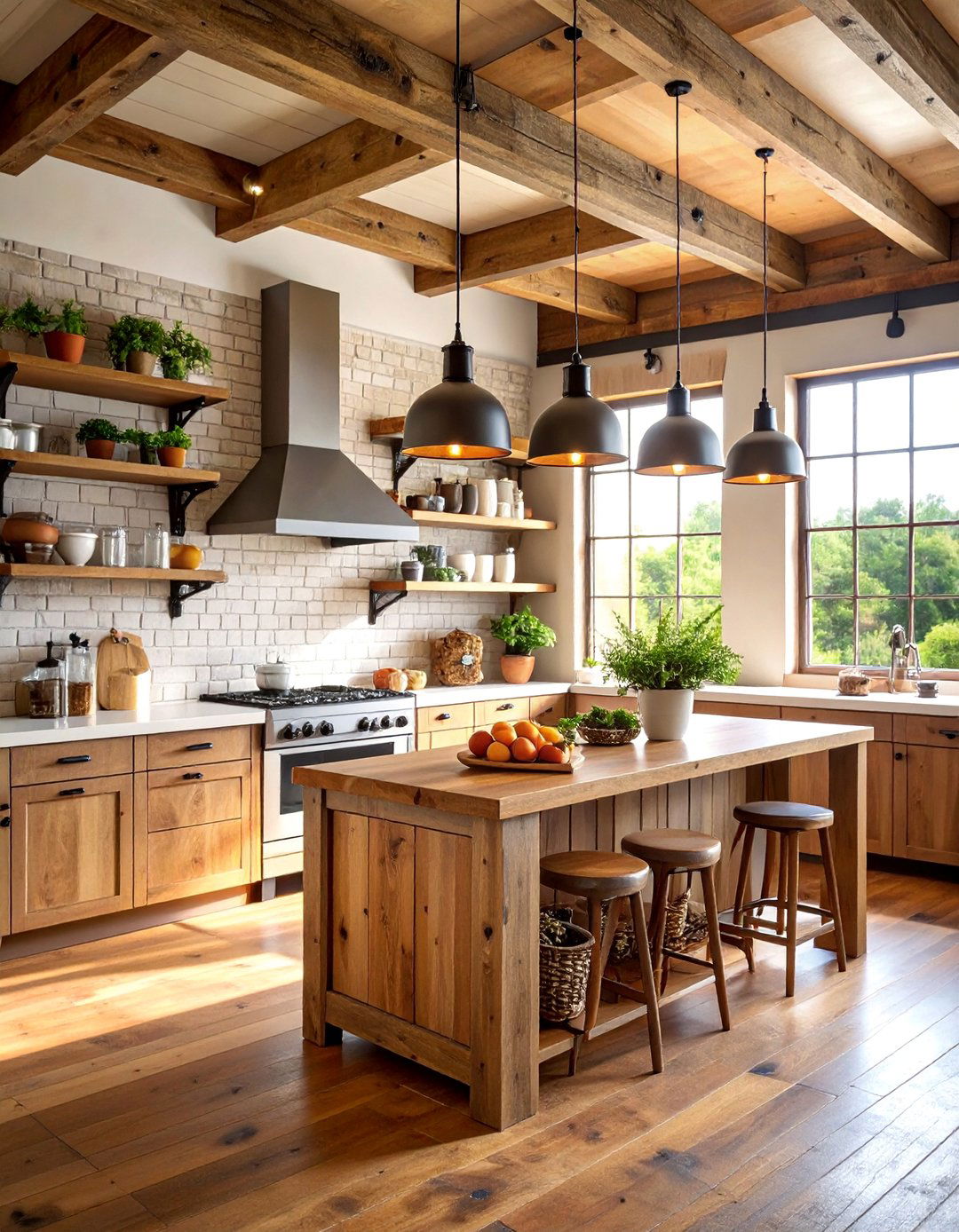 Reclaimed Barn Wood Kitchen with Industrial Elements - 25 Craftsman Kitchen Ideas