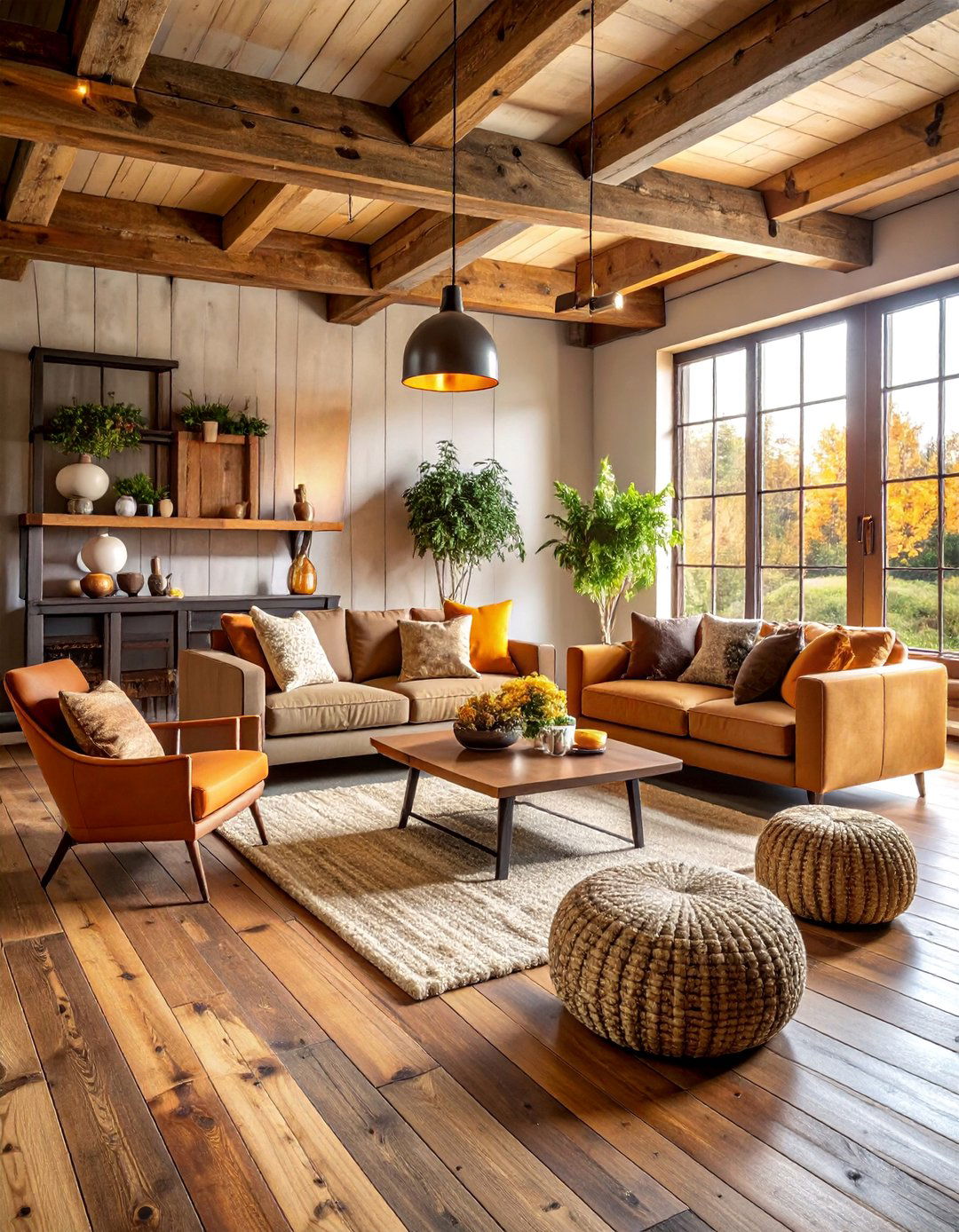 Reclaimed Barn Wood Living Room with Rustic Modern Appeal - 25 Living Room Wood Floor Ideas