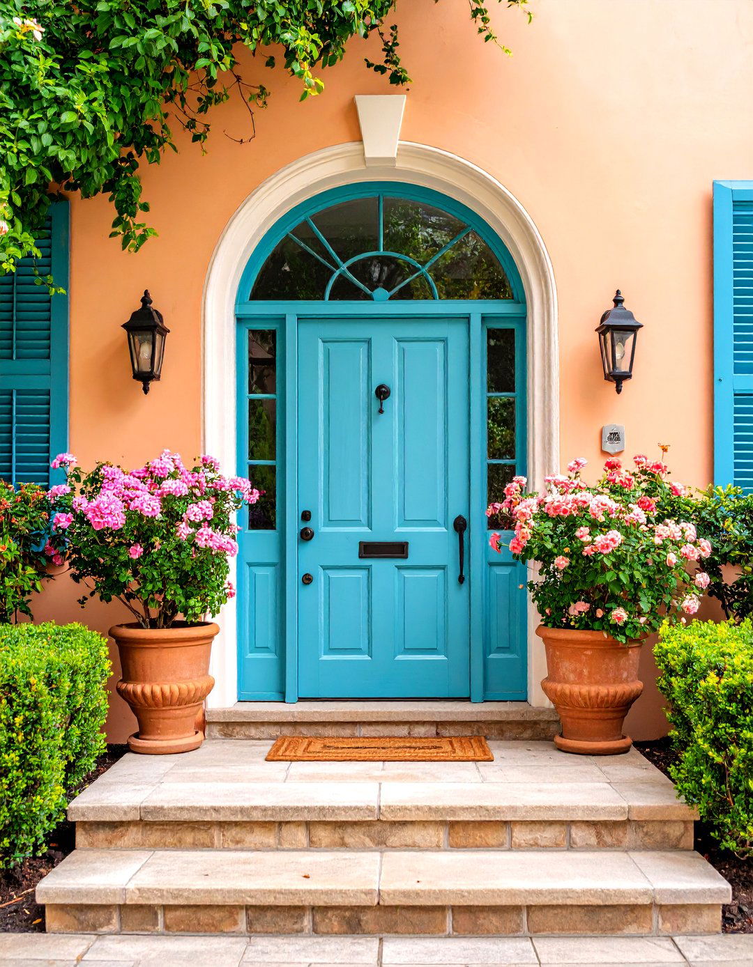 Reclaimed Chestnut Door with Glass Transom - 25 Rustic Front Door Ideas