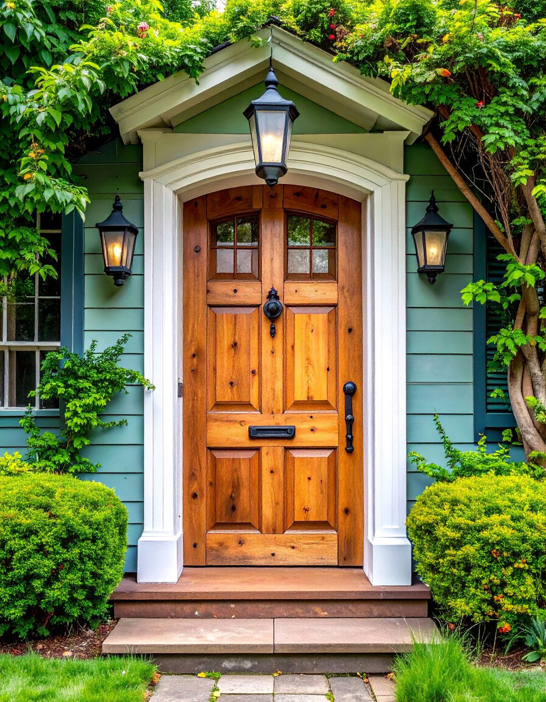 Reclaimed Chestnut Plank Door - 25 Rustic Front Door Ideas