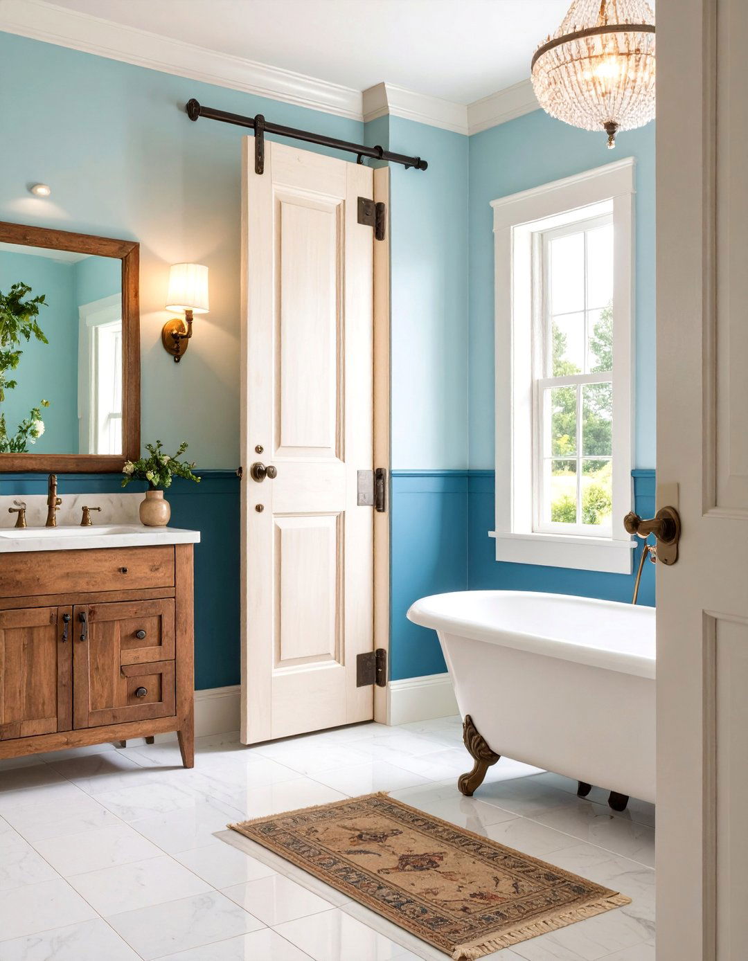 Reclaimed Door Conversion with Vintage Hardware - 25 Bathroom Barn Door Ideas