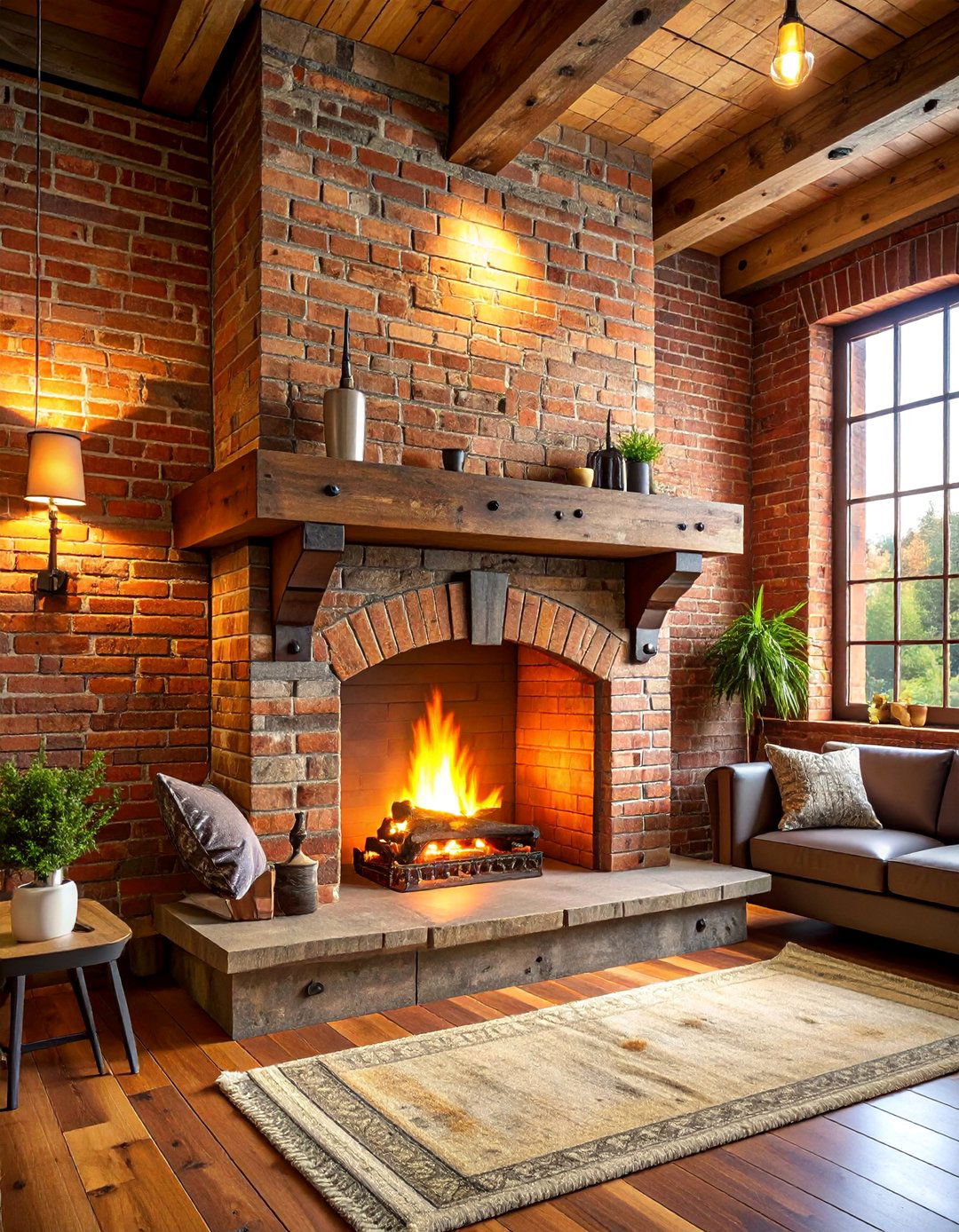 Reclaimed Fir Beam Mantel with Industrial Character - 25 Wood Mantel Ideas