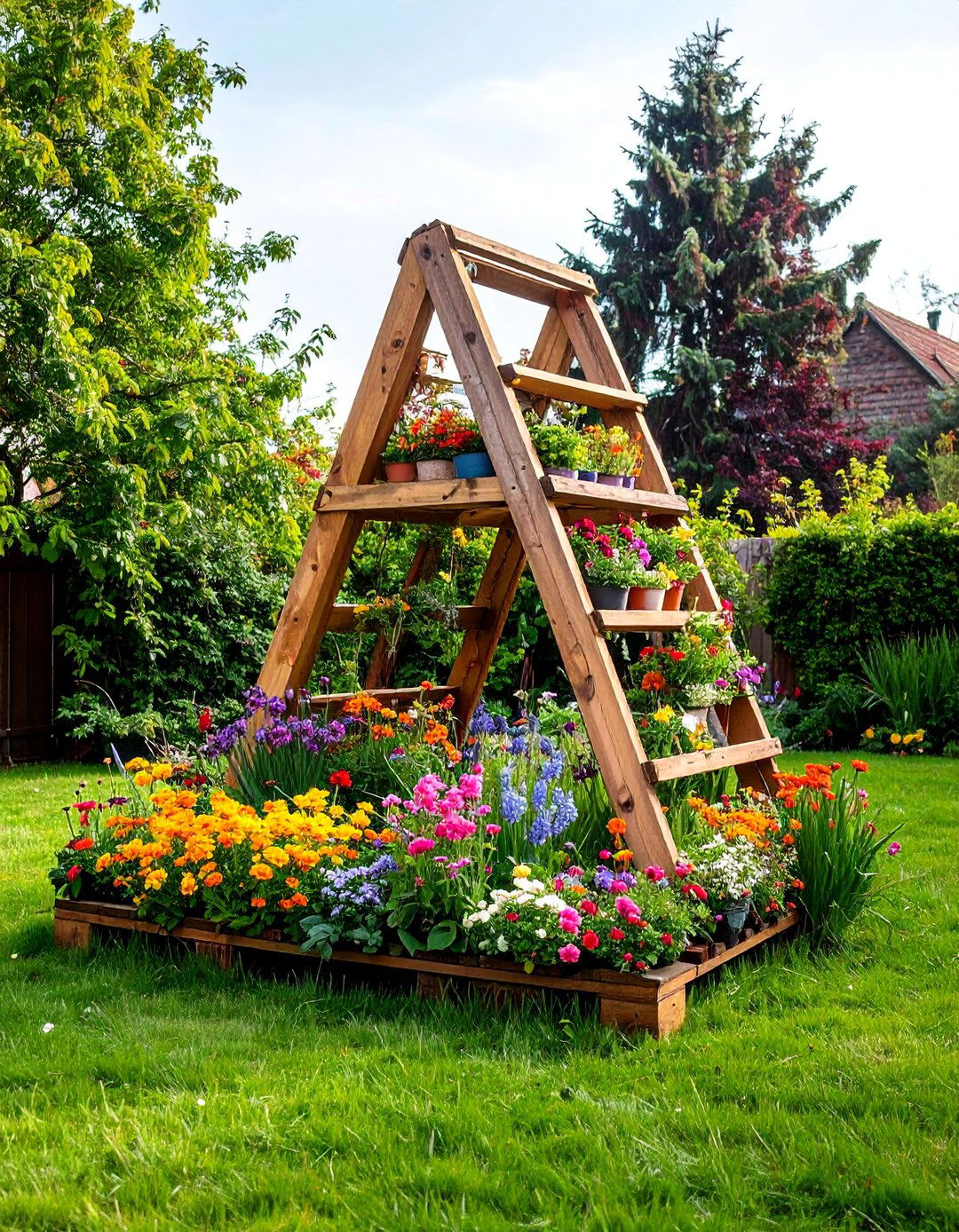 Reclaimed Pallet Outdoor Plant Stand - 25 Outdoor Plant Stand Ideas