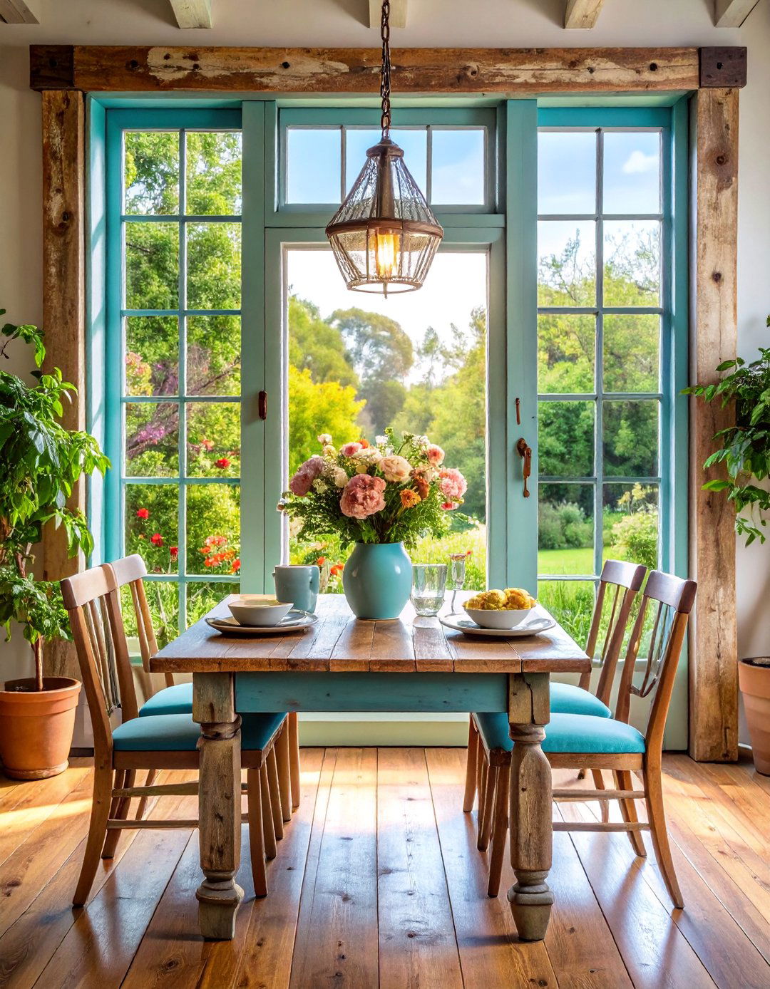 Reclaimed Window Mirror with Authentic Patina - 25 Dining Room Mirror Ideas